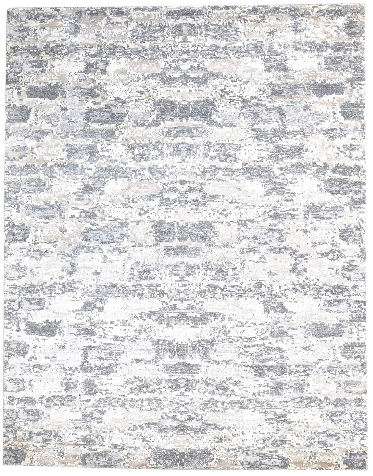 Wool / Silk Grey Rug 8X10 Modern Hand Knotted American Abstract Large Carpet   7864605999253