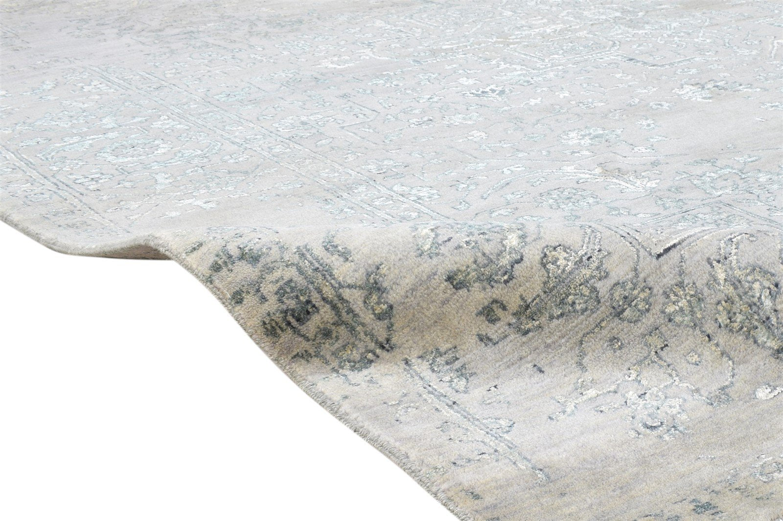 Wool / Silk Grey Rug 8X10 Modern Hand Knotted Oriental Abstract Large Carpet   7864619270293