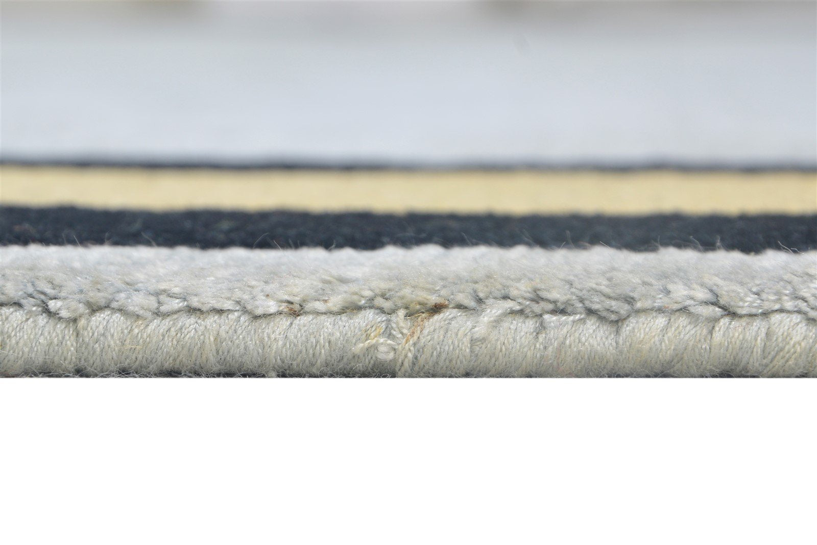 Wool / Silk Grey Rug 8X10 Modern Hand Knotted Scandinavian Bordered Large Carpet   7864911167637