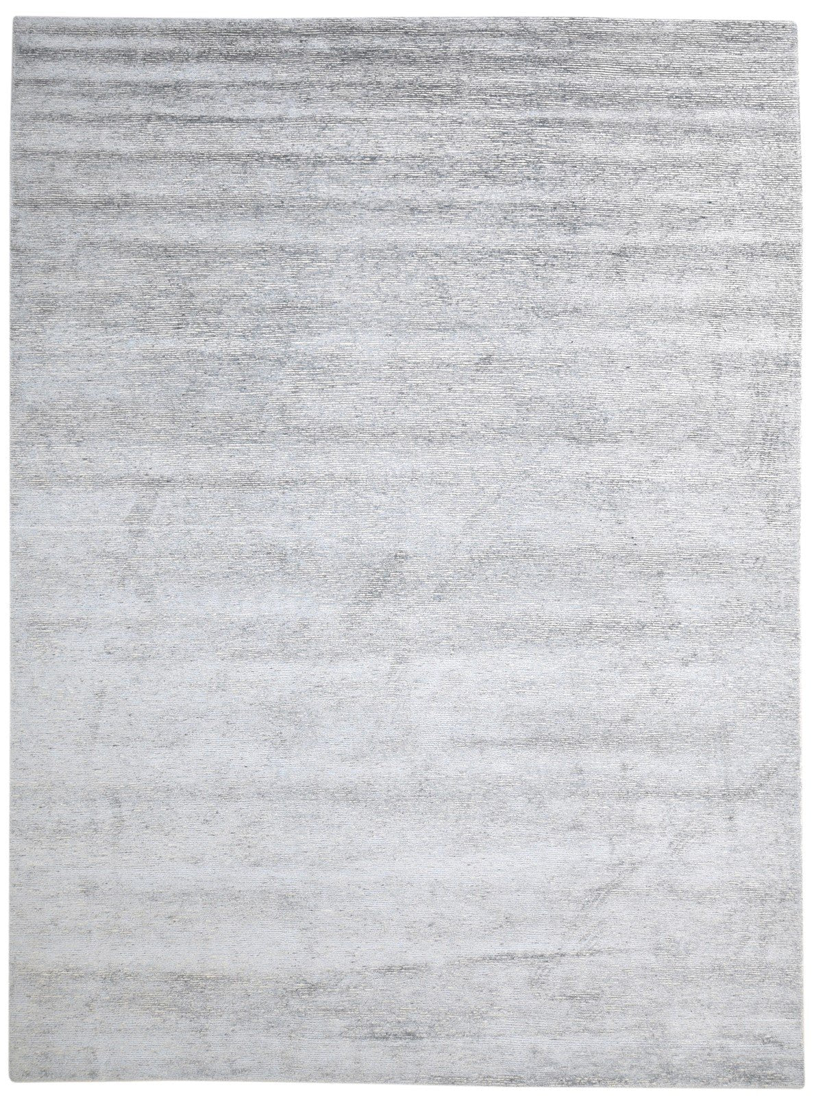 Wool / Silk Grey Rug 9X12 Modern Hand Knotted Scandinavian Solid Large Carpet   7864574869653