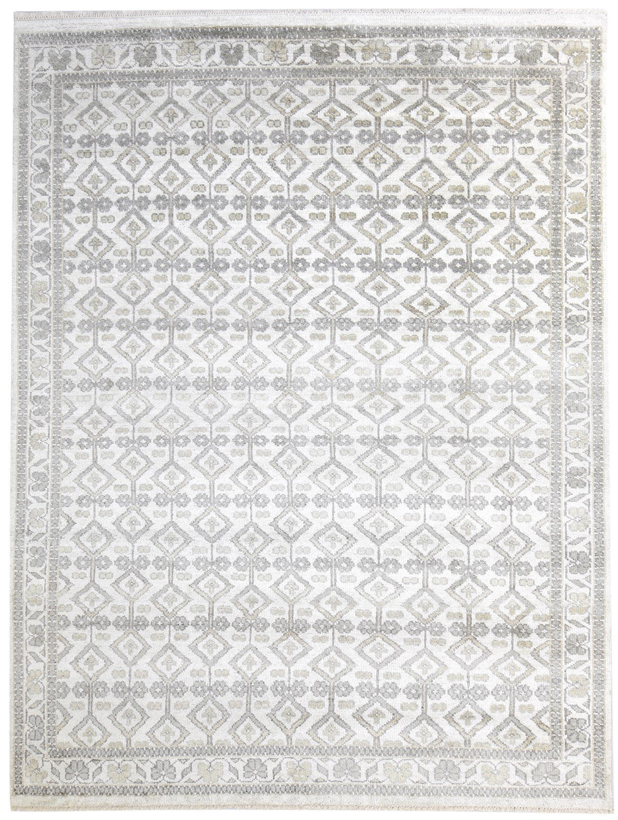Wool / Silk Grey Rug 9X12 Persian Hand Knotted Oushak Oriental Extra Large   7864970444949