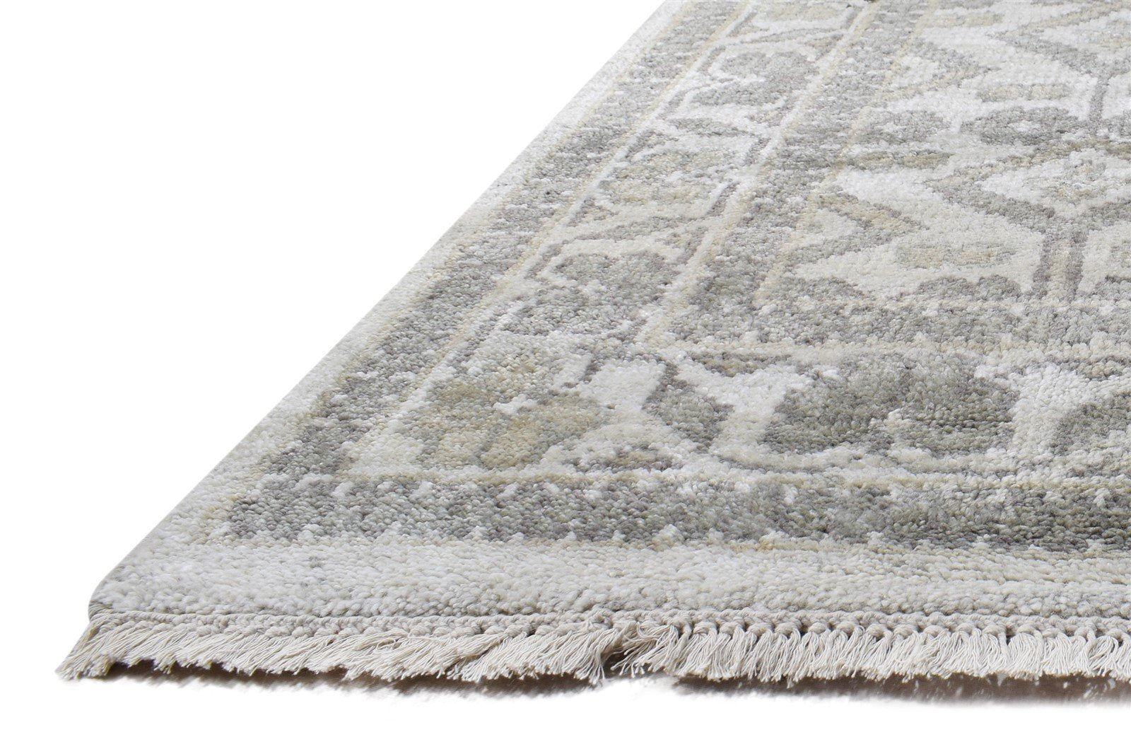 Wool / Silk Grey Rug 9X12 Persian Hand Knotted Oushak Oriental Extra Large   7864970444949