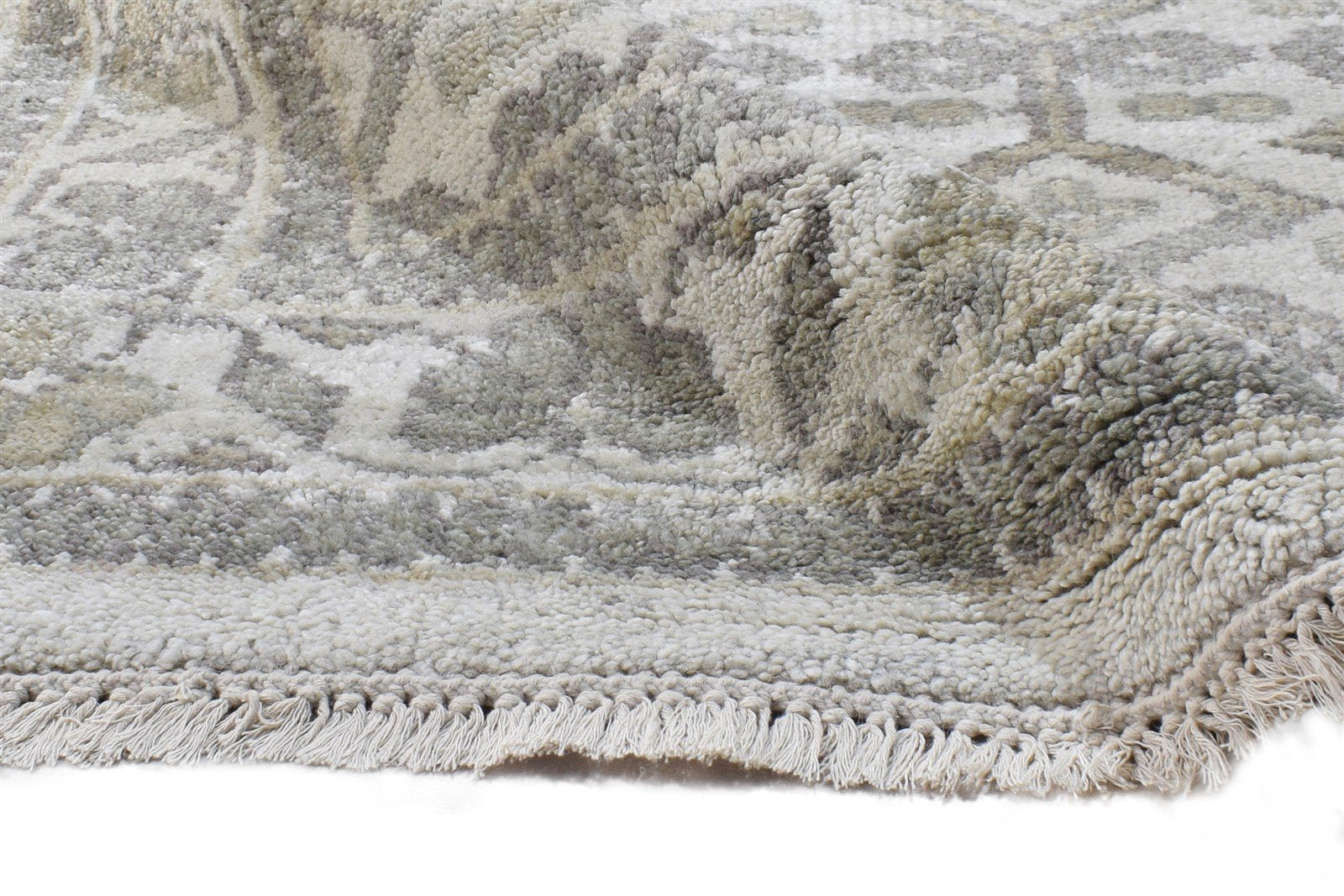 Wool / Silk Grey Rug 9X12 Persian Hand Knotted Oushak Oriental Extra Large   7864970444949