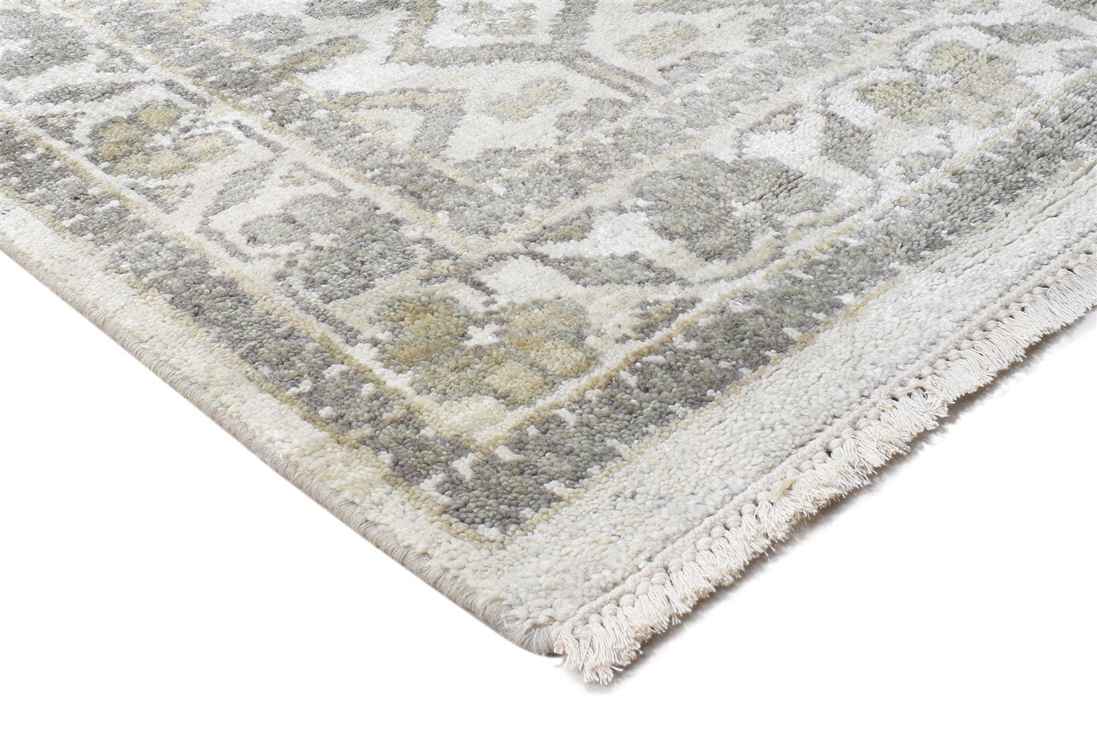 Wool / Silk Grey Rug 9X12 Persian Hand Knotted Oushak Oriental Extra Large   7864970444949