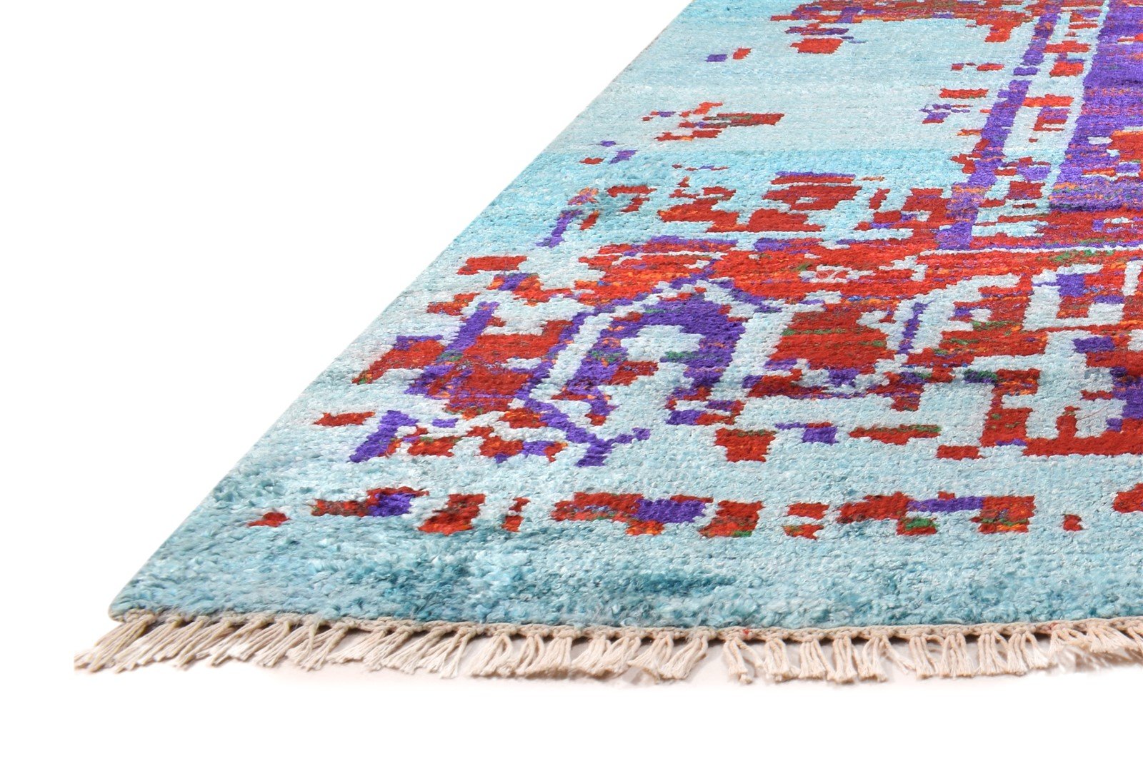 Wool / Silk Multi Color Rug 8X10 Persian Hand Knotted Bohemian Oriental Large   7864973721749