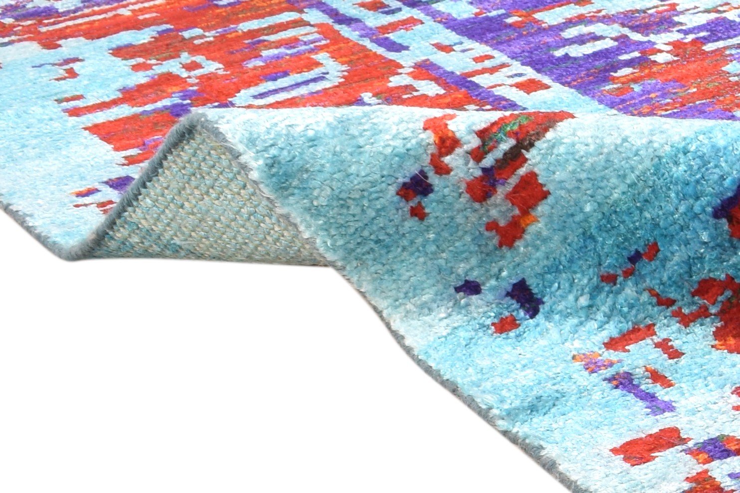 Wool / Silk Multi Color Rug 8X10 Persian Hand Knotted Bohemian Oriental Large   7864973721749