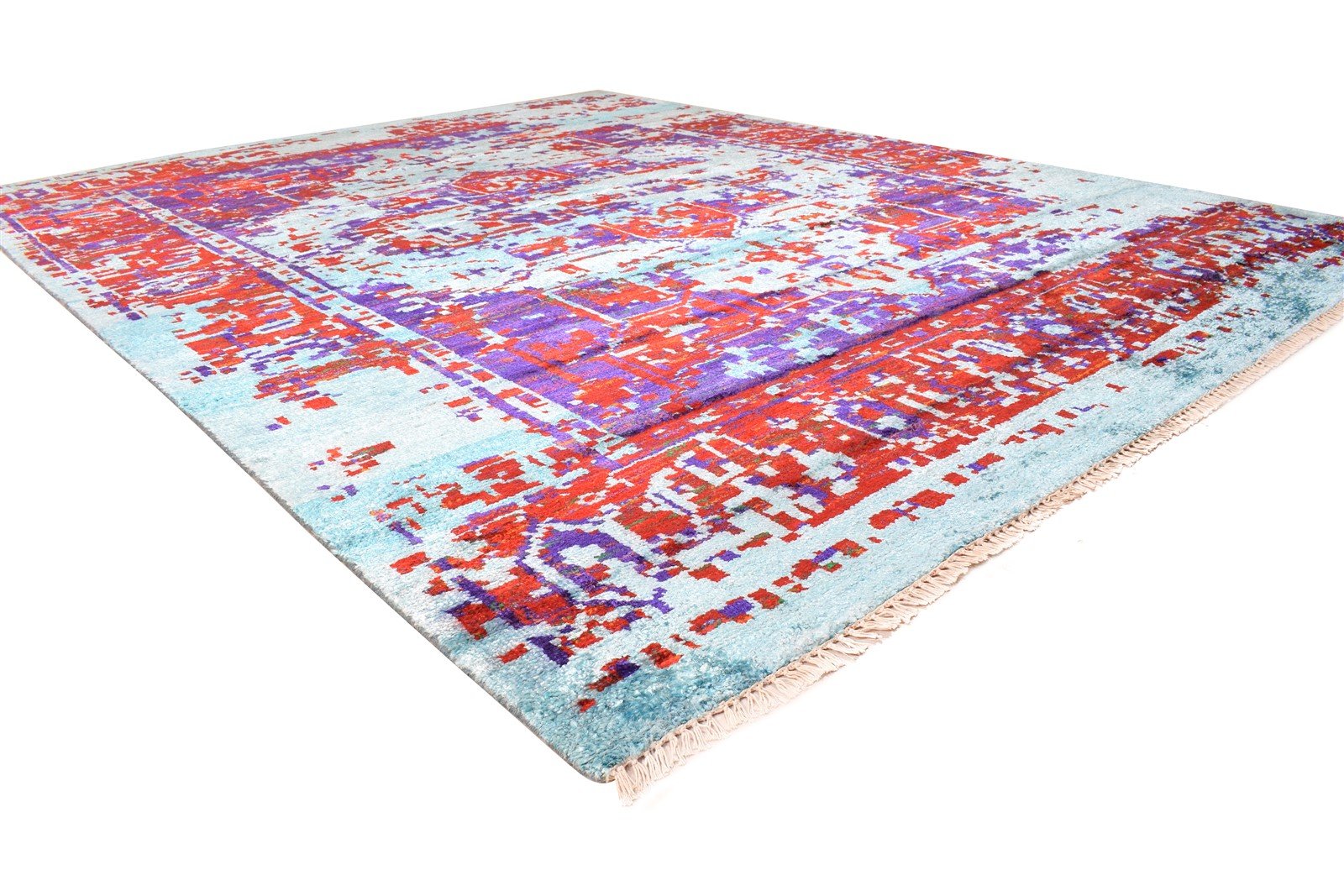Wool / Silk Multi Color Rug 8X10 Persian Hand Knotted Bohemian Oriental Large   7864973721749