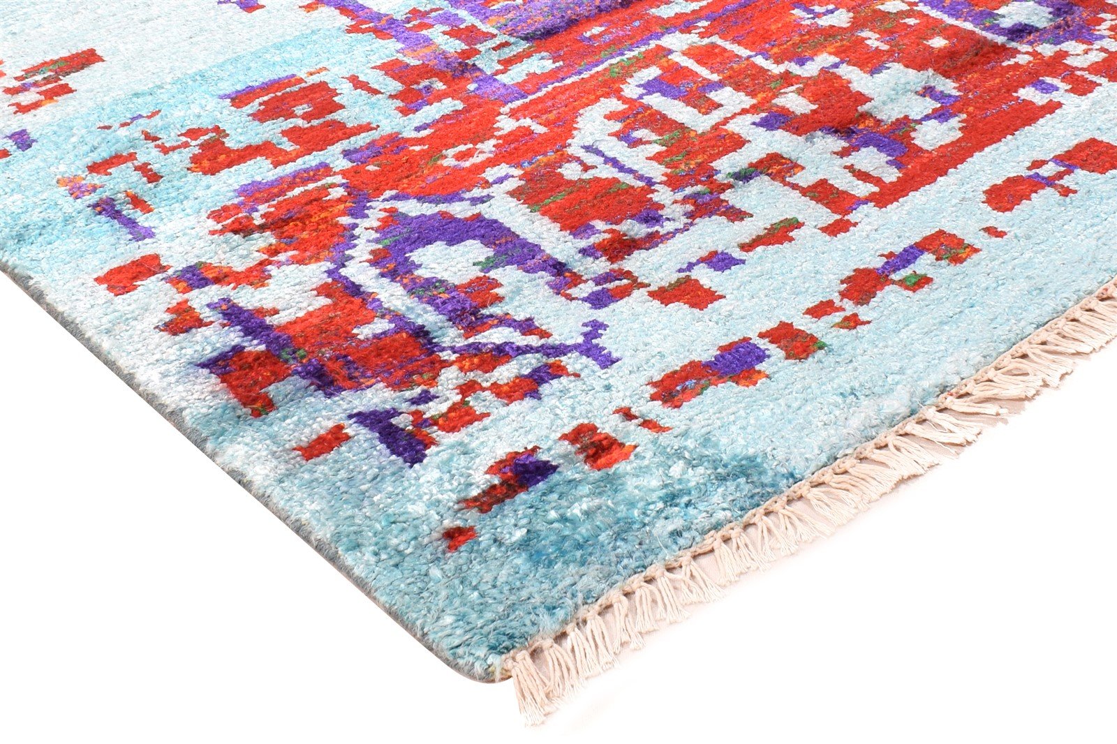 Wool / Silk Multi Color Rug 8X10 Persian Hand Knotted Bohemian Oriental Large   7864973721749
