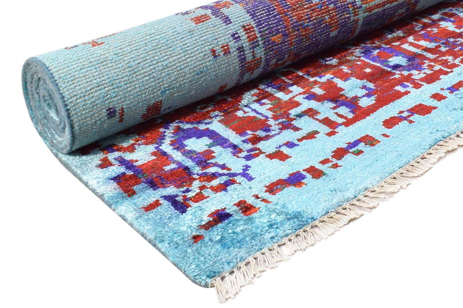 Wool / Silk Multi Color Rug 8X10 Persian Hand Knotted Bohemian Oriental Large   7864973721749