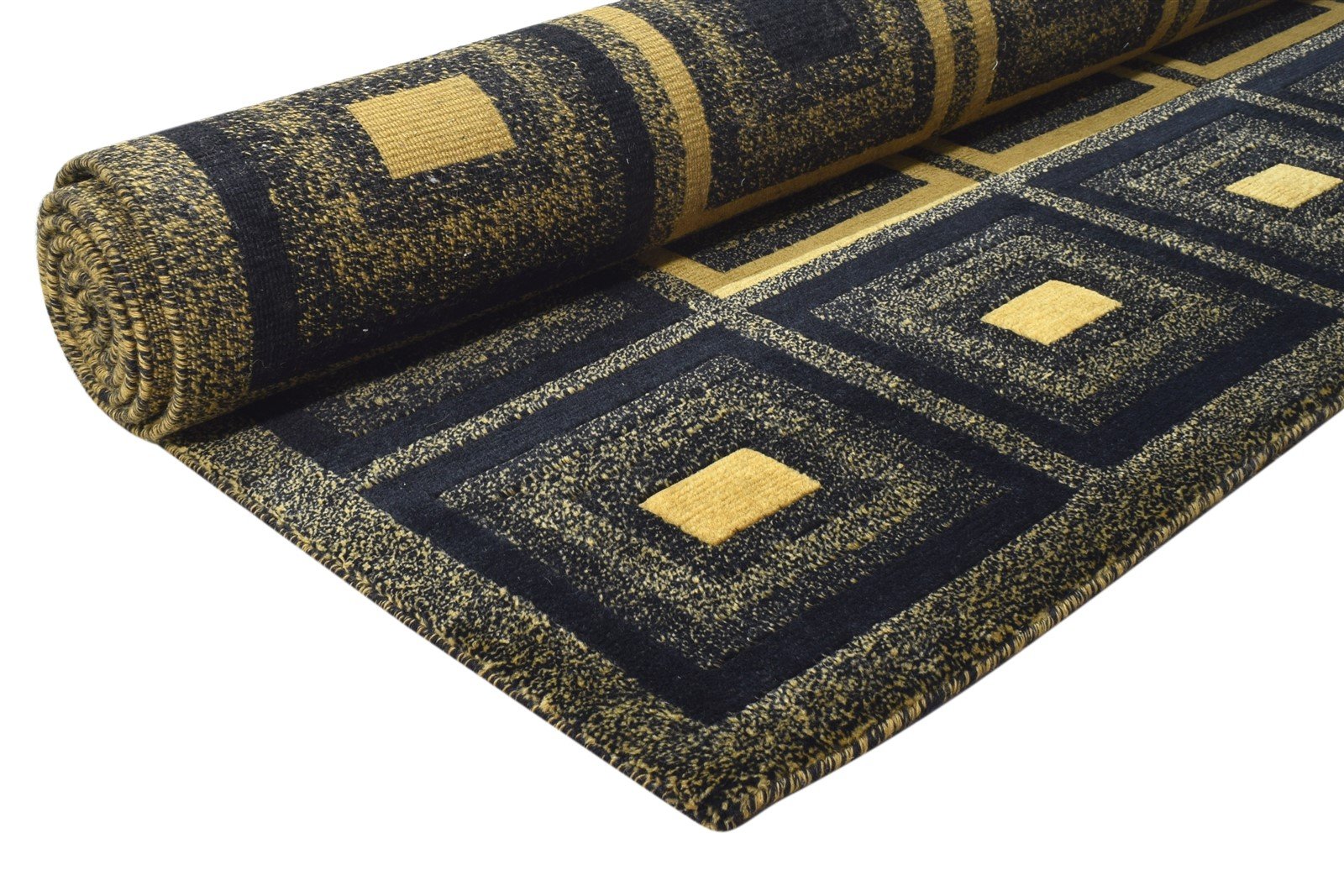 Wool / Silk Navy Blue Rug 6X9 Modern Hand Knotted Moroccan Geometric Room Size   7865070780565