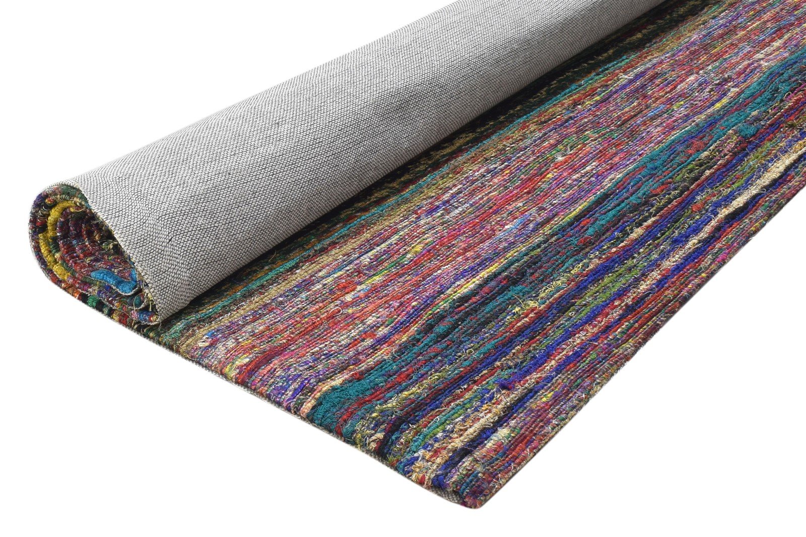Guillemette Wool / Silk Pink Rug 5X7 Modern Jacquard Loom Bohemian Striped   7864179327125