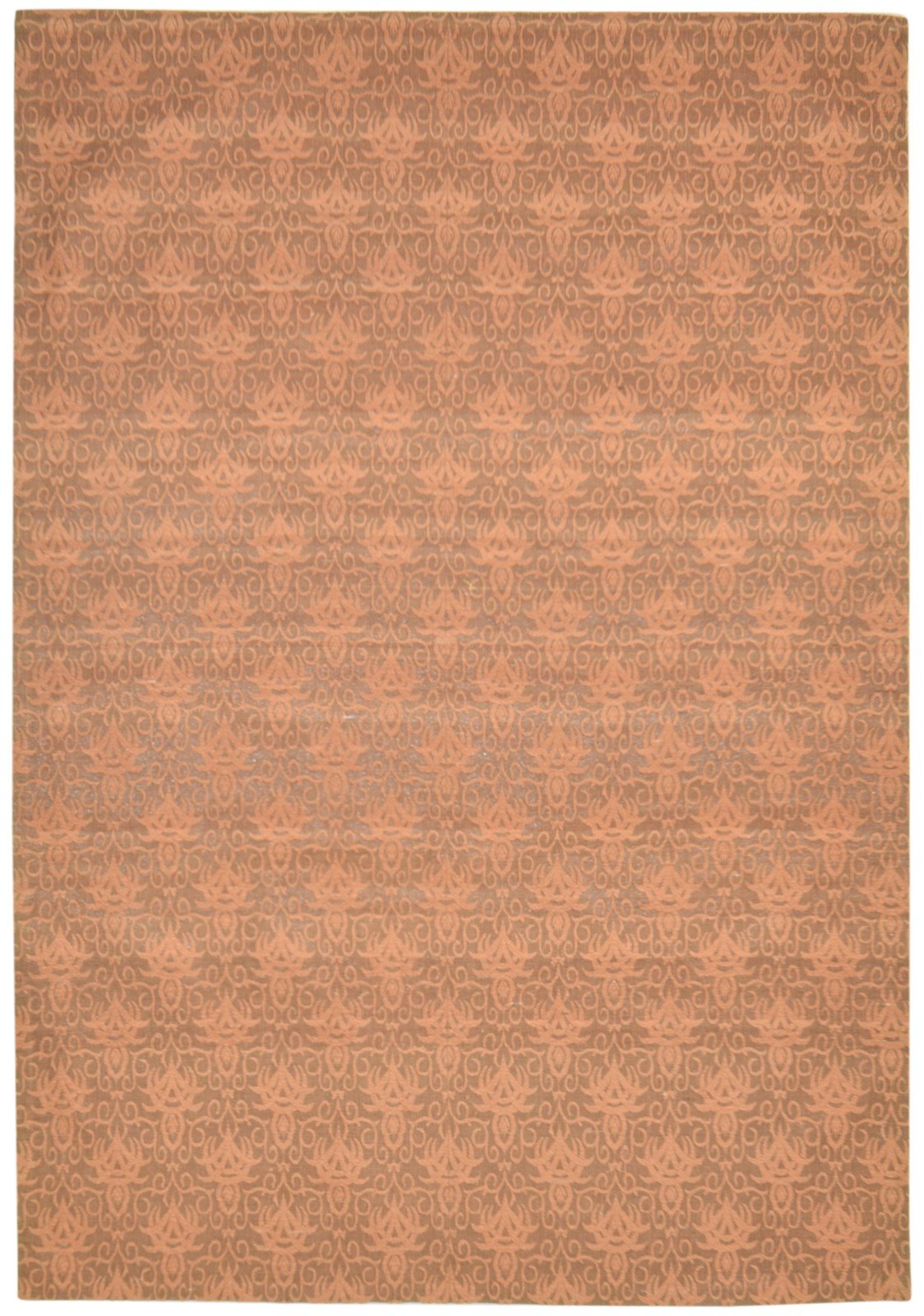 Wool / Silk Rust Rug 5X7 Modern Jacquard Loom French Floral Room Size Carpet   7864177688725