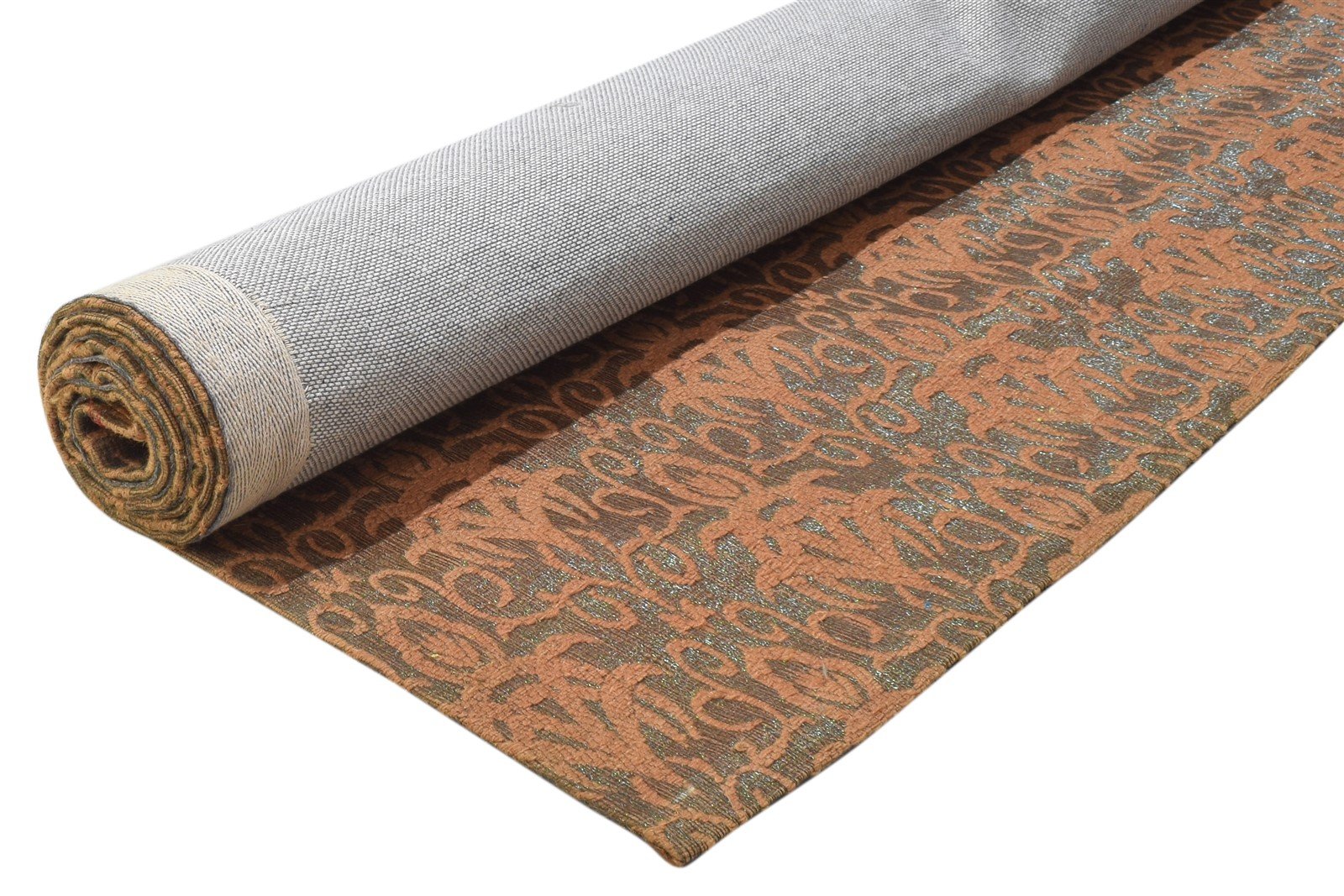 Wool / Silk Rust Rug 5X7 Modern Jacquard Loom French Floral Room Size Carpet   7864177688725
