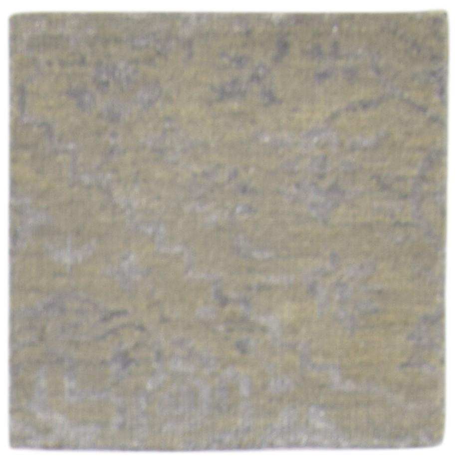 Wool / Silk Sage Rug 2' X 2' Modern Hand Knotted Moroccan Floral Small Carpet   7864130666645