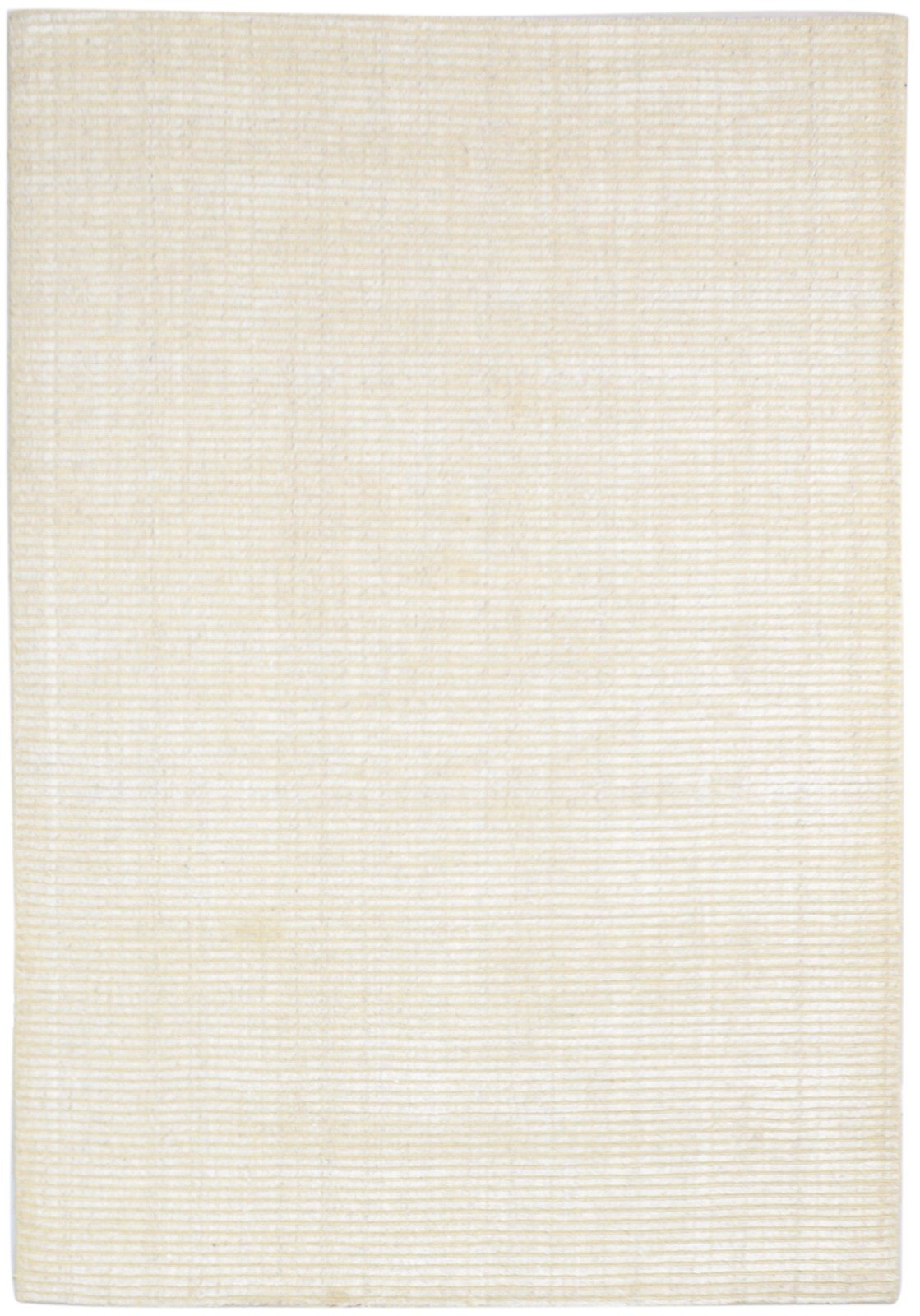 Wool / Silk Sand Rug 4X6 Modern Hand Woven Scandinavian Striped Room Size   7864223957141