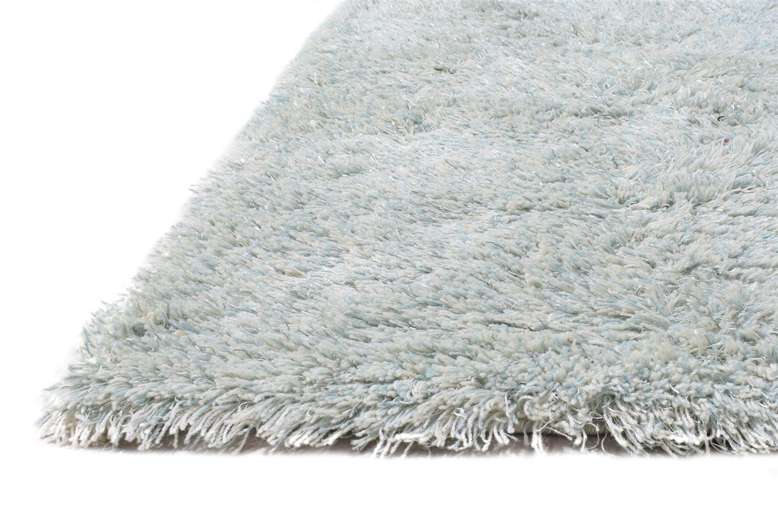 Wool / Silk Silver Rug 3' X 4' Shag Hand Woven Scandinavian Solid Small Carpet   7865141919893