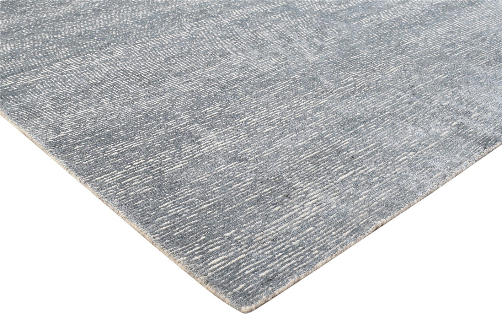 Wool / Silk Silver Rug 6X9 Modern Hand Knotted Scandinavian Solid Room Size   7864171921557