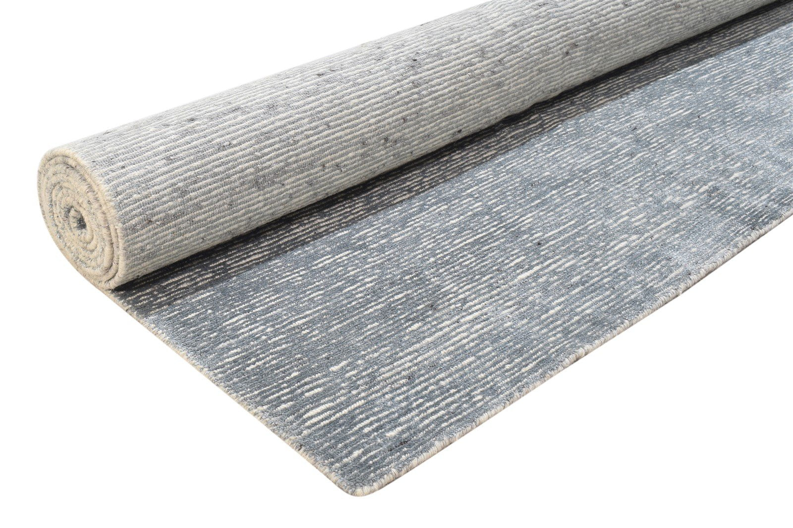 Wool / Silk Silver Rug 6X9 Modern Hand Knotted Scandinavian Solid Room Size   7864171921557
