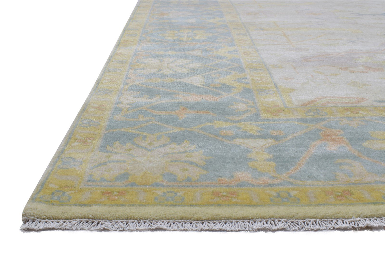 Wool Silver Rug 9' X 12' Persian Hand Knotted Oushak Oriental Extra Large Carpet   7864184897685