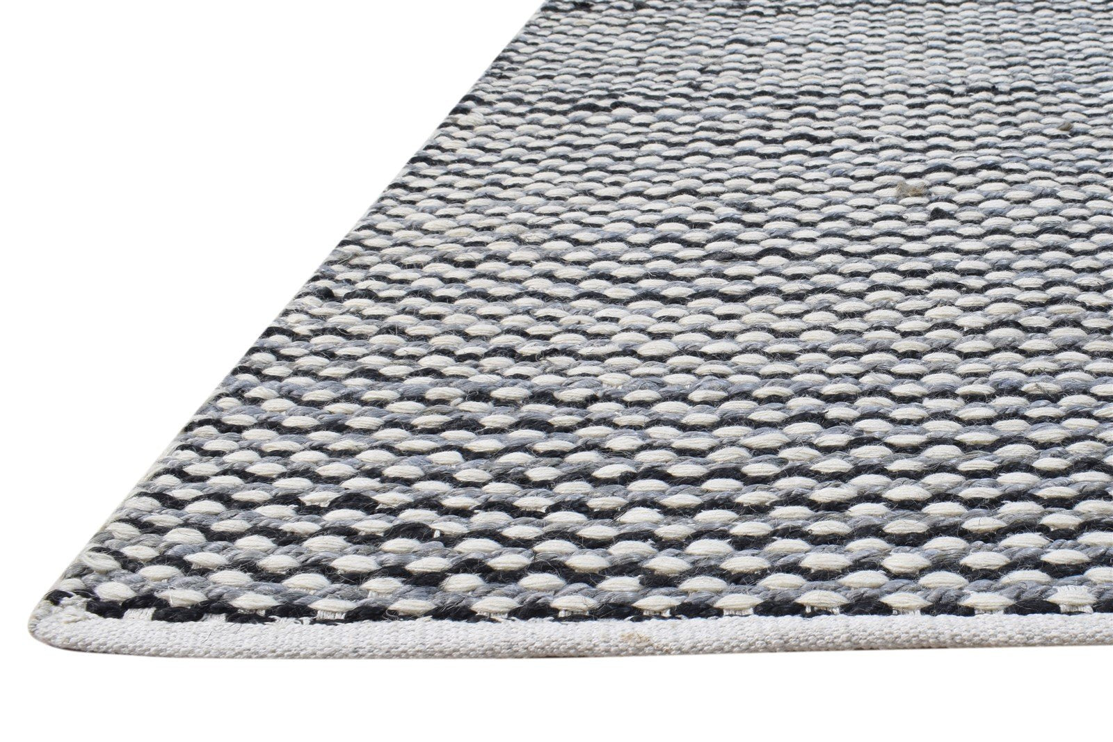 Wool White Rug 4' X 6' Modern Hand Woven Scandinavian Striped Room Size Carpet   7865002983573
