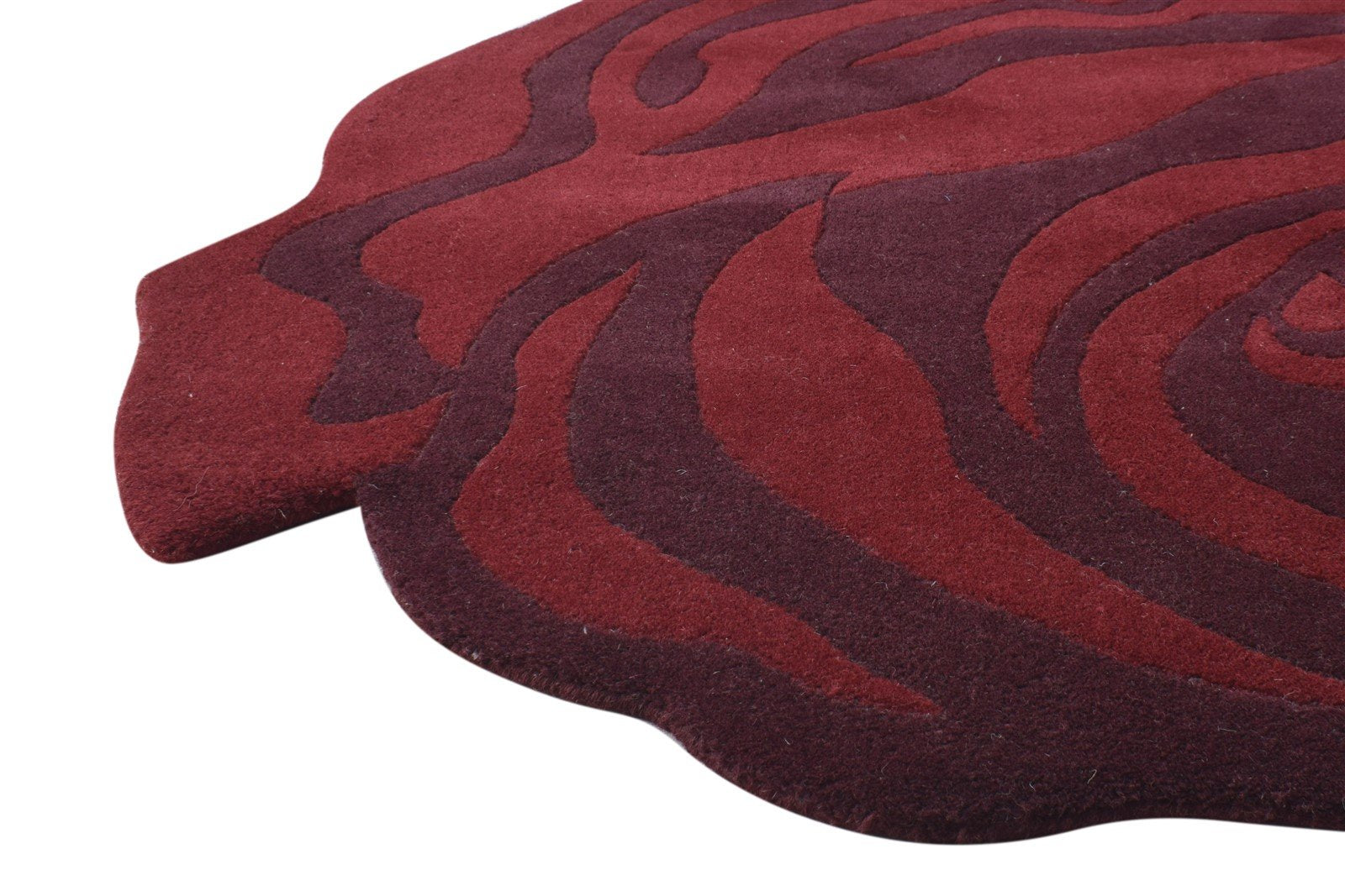 Wool Wine Rug 5' X 5' Modern Hand Tufted French Floral Room Size Carpet   7865009045653