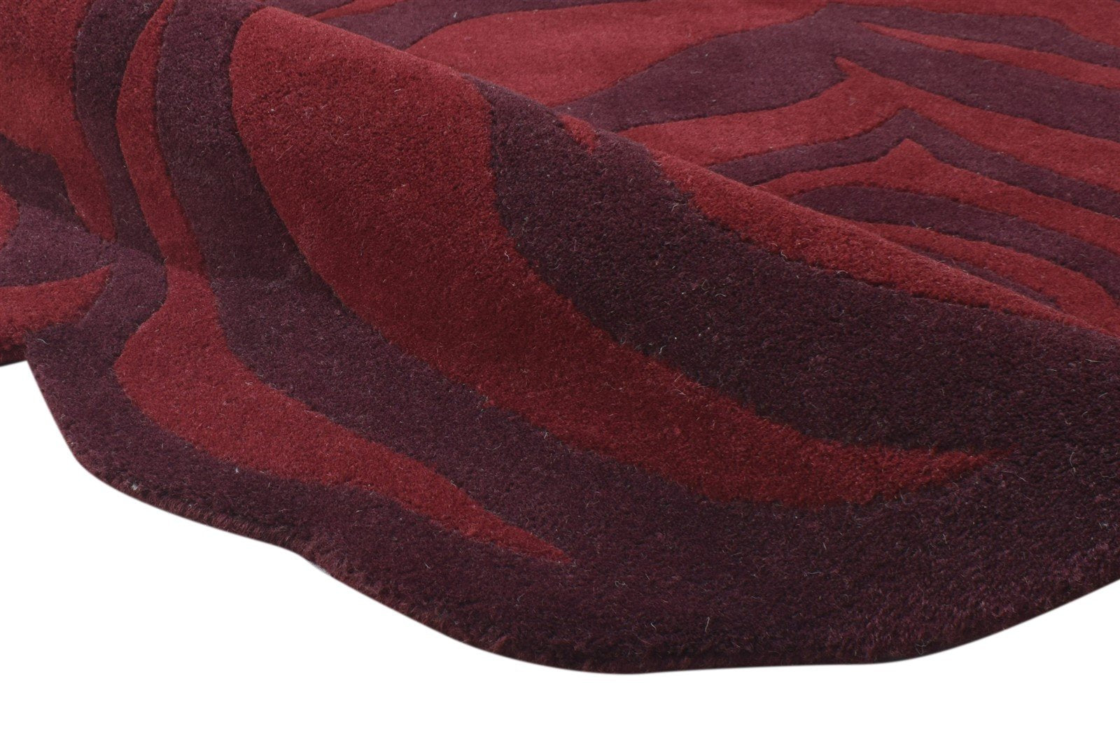 Wool Wine Rug 5' X 5' Modern Hand Tufted French Floral Room Size Carpet   7865009045653