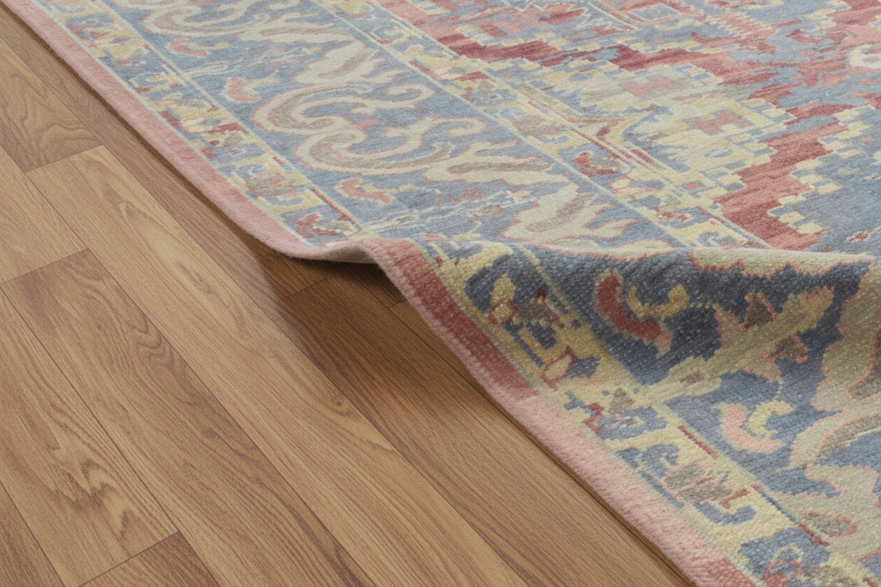 Zarvani Heritage Red & Blue hand-Knotted Rug – Turkish Knot Bakhtiari Oriental Persian Area Rug   9195259396245