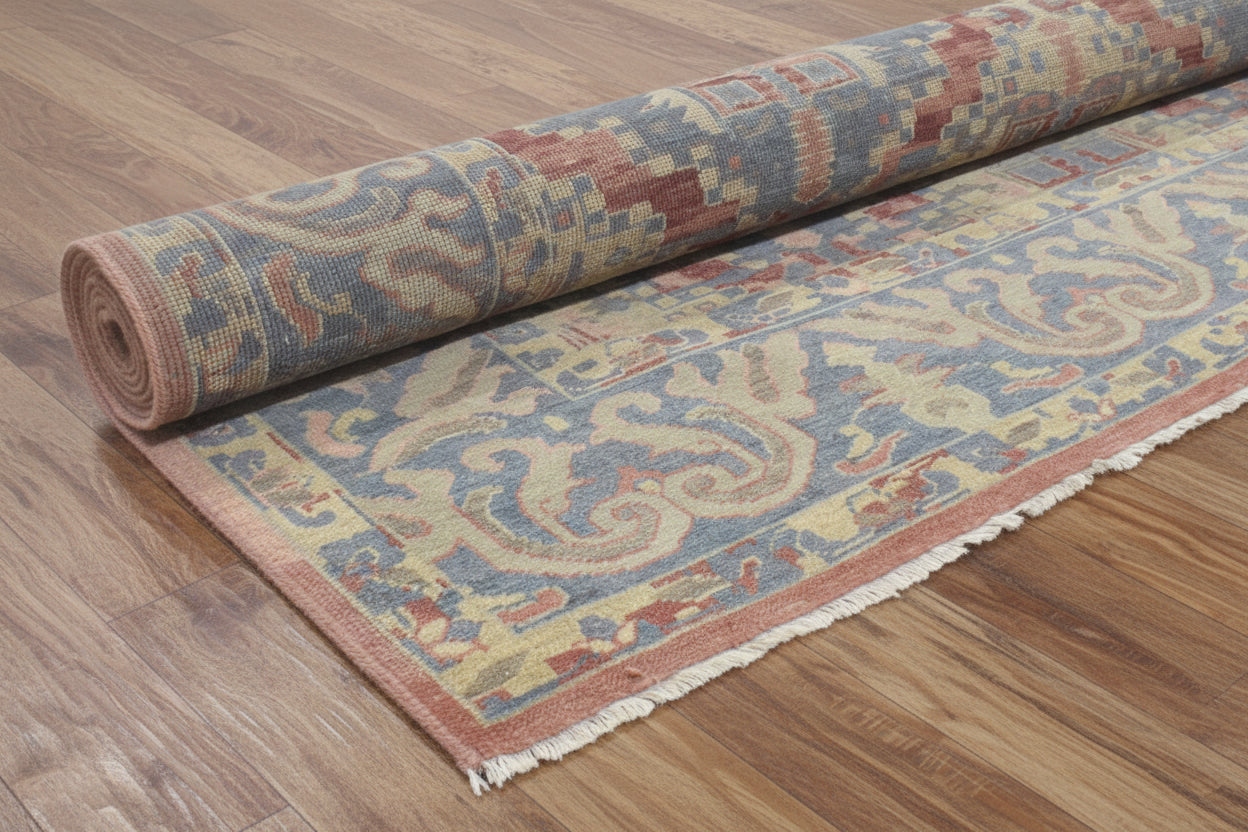 Zarvani Heritage Red & Blue hand-Knotted Rug – Turkish Knot Bakhtiari Oriental Persian Area Rug   9195259396245