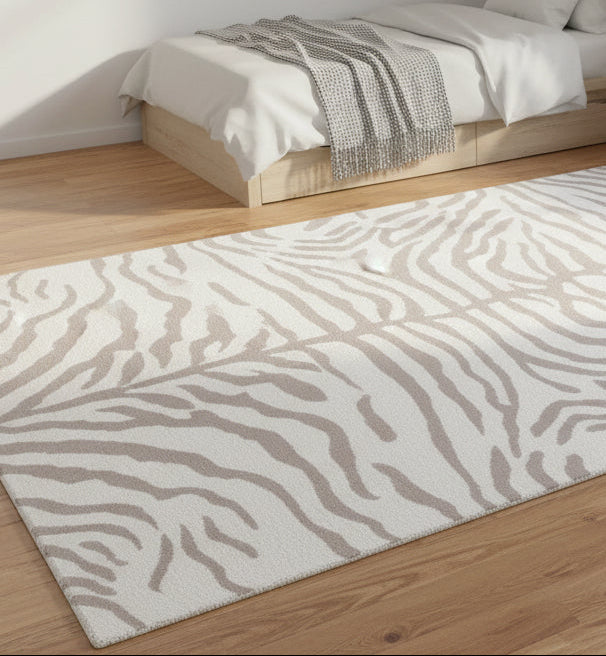 Zebra Handmade Off-White Stripe Area – Modern Safari Style Kids Nursery Rug   9121480867989
