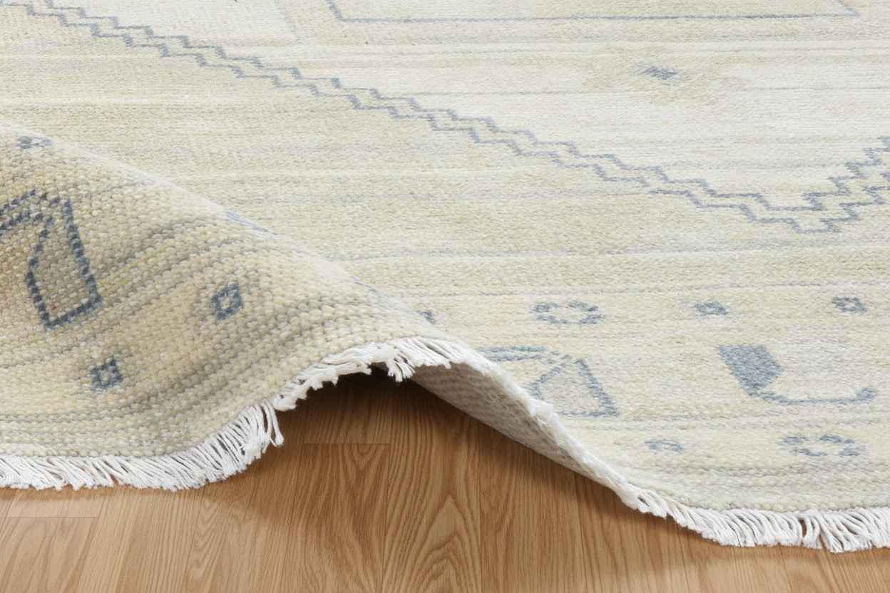 Ziba Medallion Hand-Knotted Oriental Rug – Sage Green & Beige Persian Area Rug   9197757989013