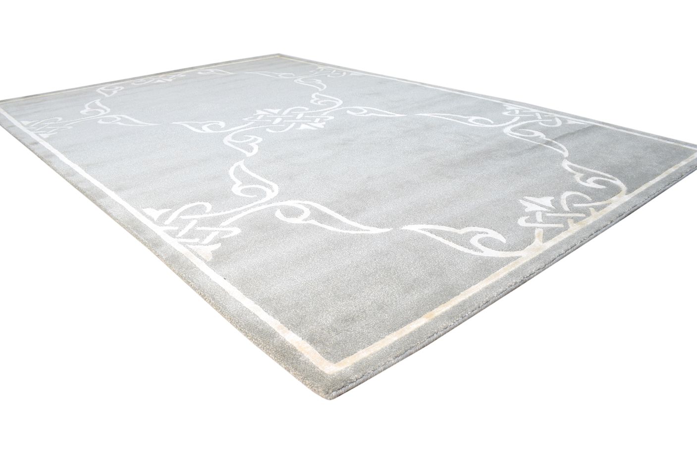 6X9 Rug Wool / Silk Grey Modern Hand Knotted Moroccan Trellis Room Size Carpet  Area Rug 