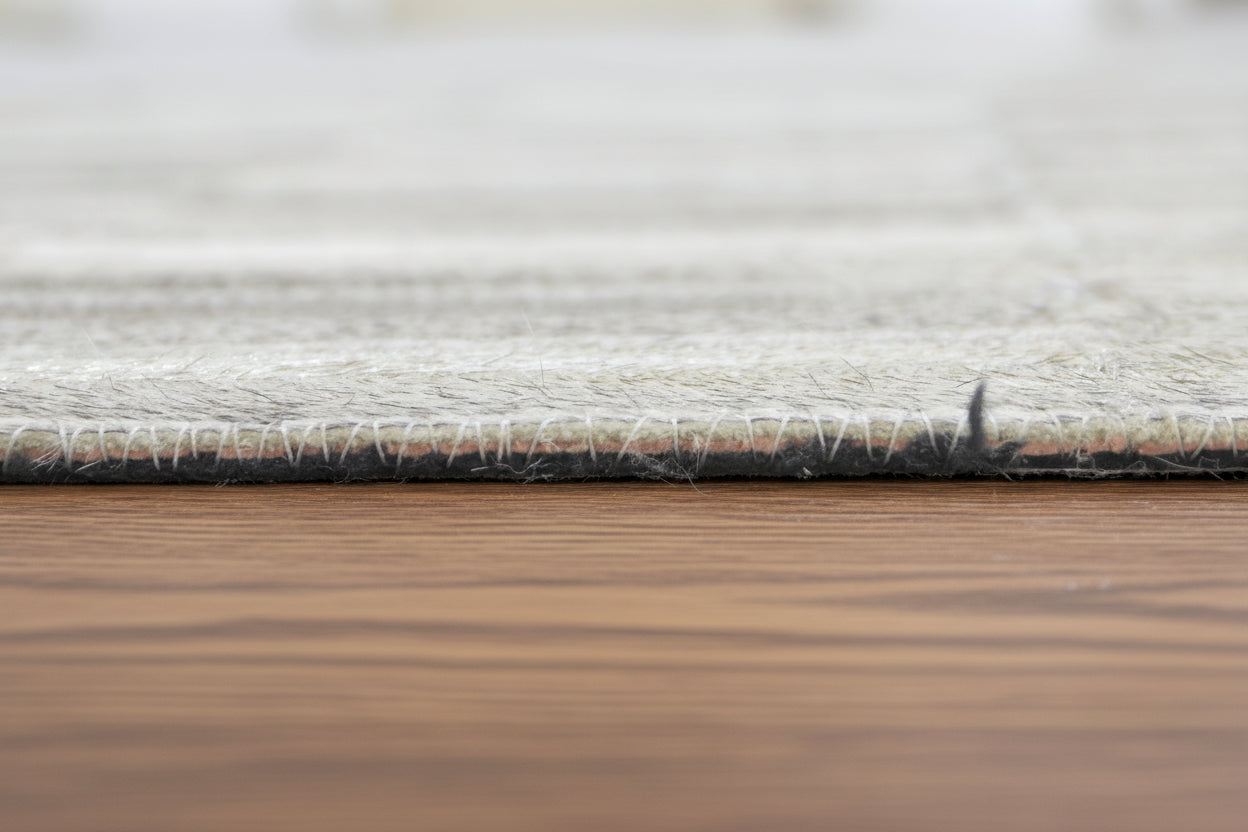 Maurise Handmade Gray Leather Stripes Rug | Modern Patchwork Cowhide Rug