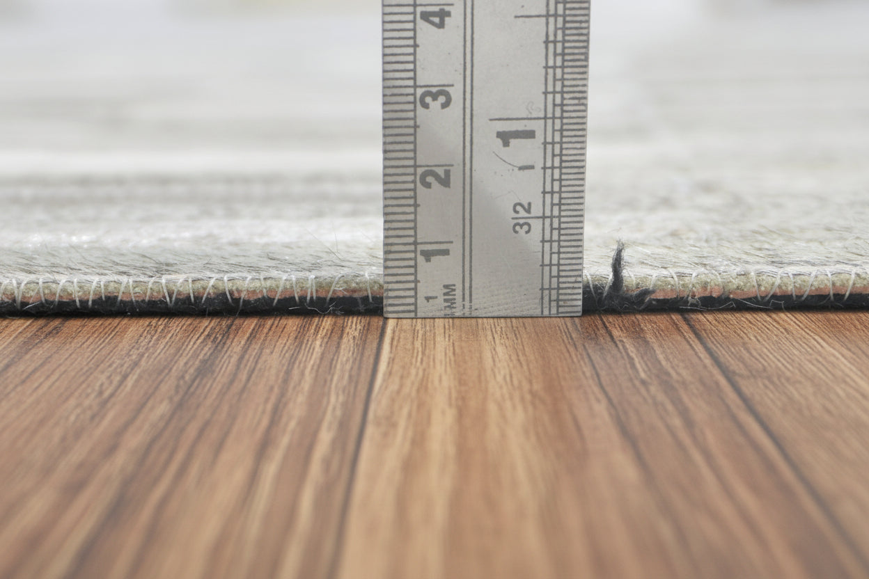 Maurise Handmade Gray Leather Stripes Rug | Modern Patchwork Cowhide Rug