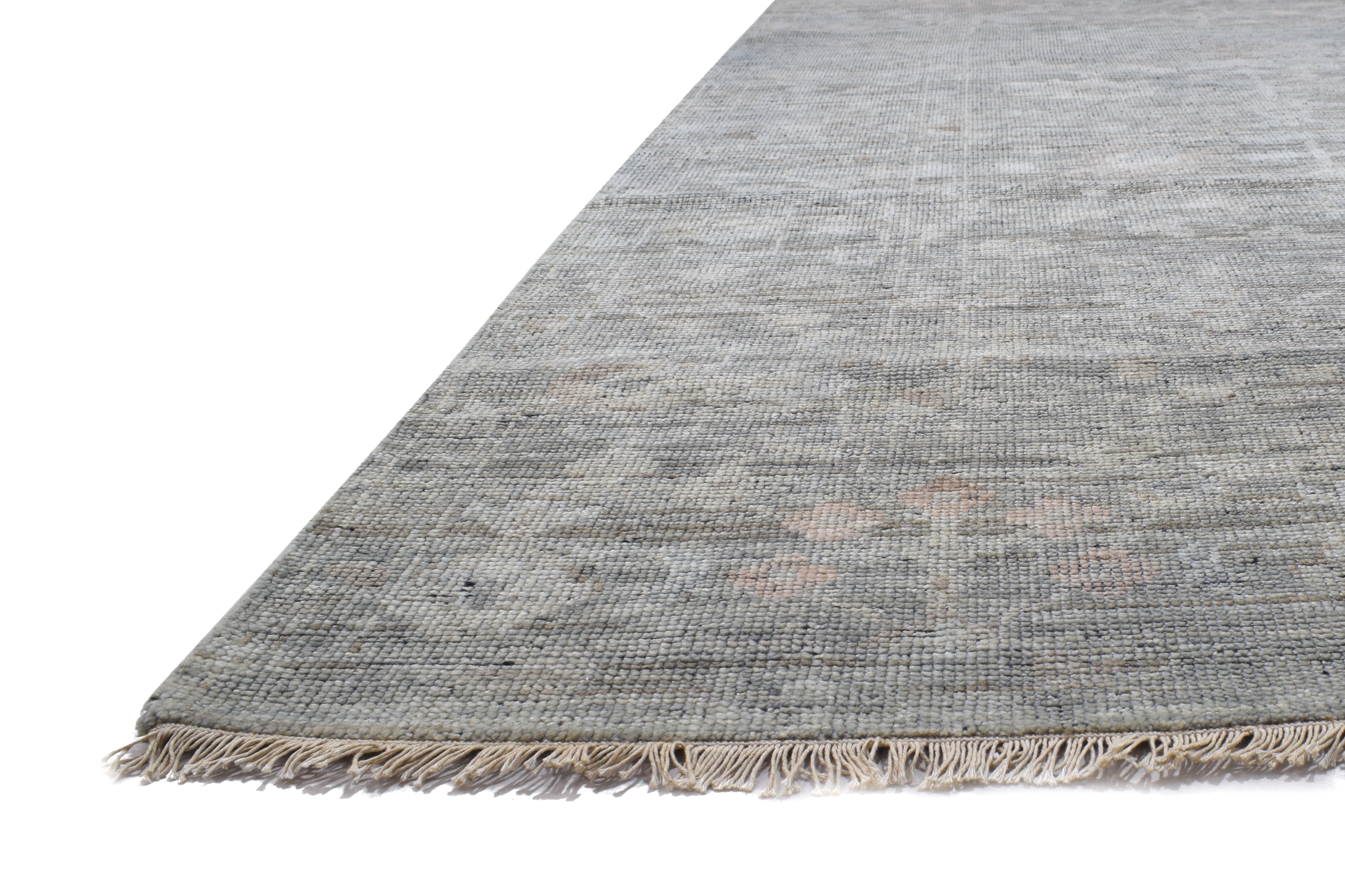 Randall Wool Gray Hand-Knotted Kashan Persian Rug   8881896947861