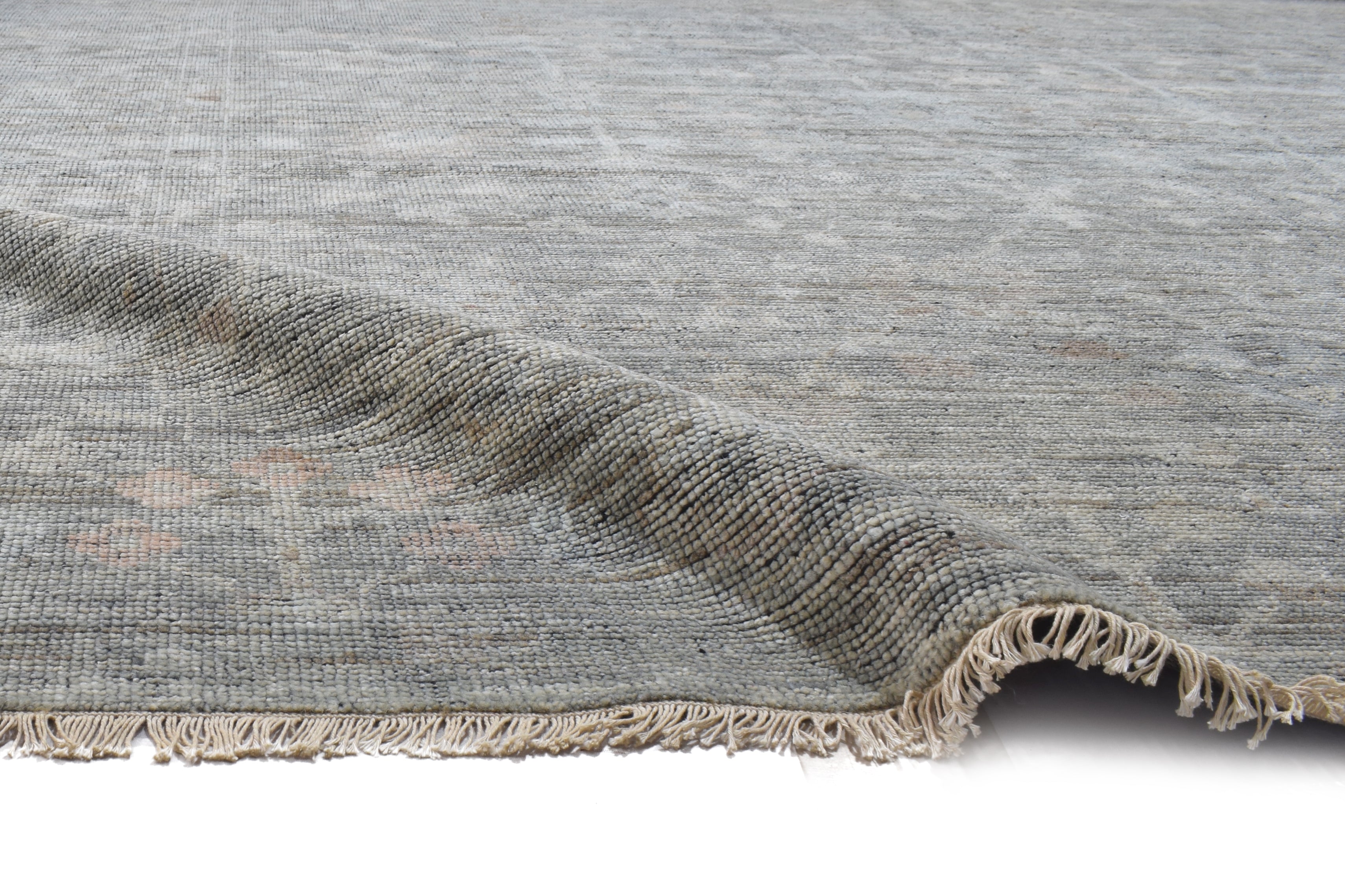 Randall Wool Gray Hand-Knotted Kashan Persian Rug   8881896947861