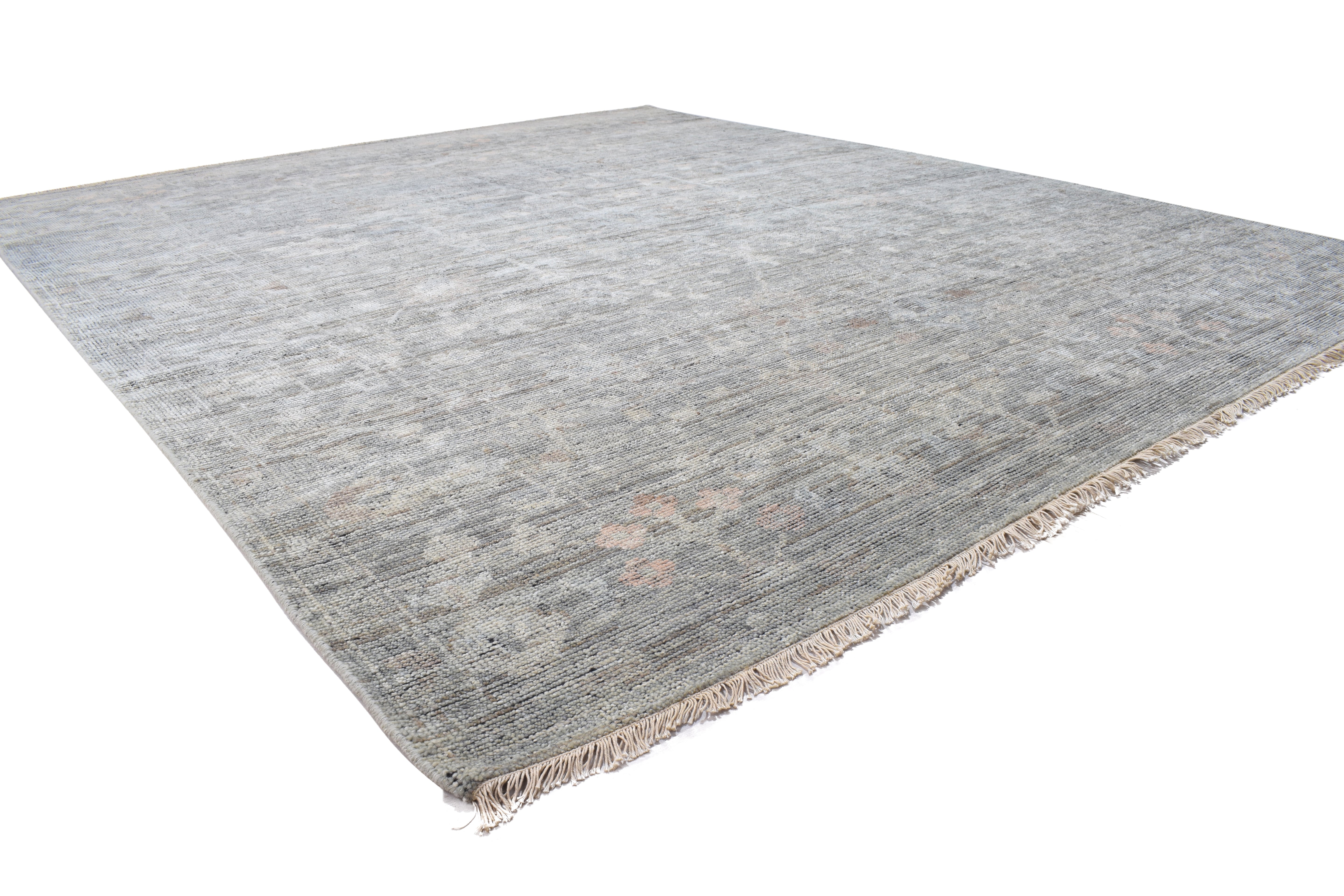 Randall Wool Gray Hand-Knotted Kashan Persian Rug   8881896947861