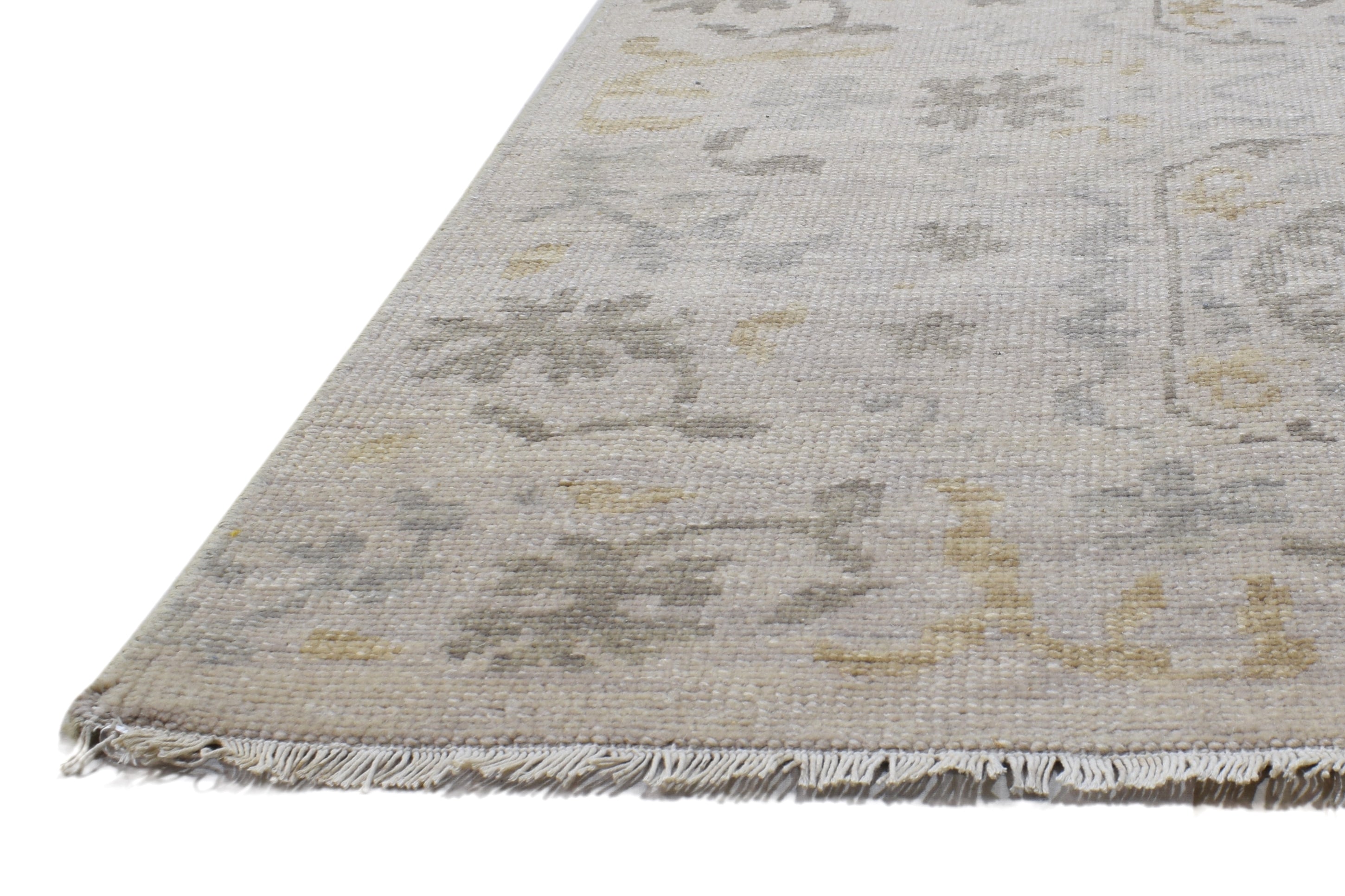 Antara Hand-Knotted Anatolian Oushak Wool Rug – Medallion Beige / Gray Oriental Area Rug