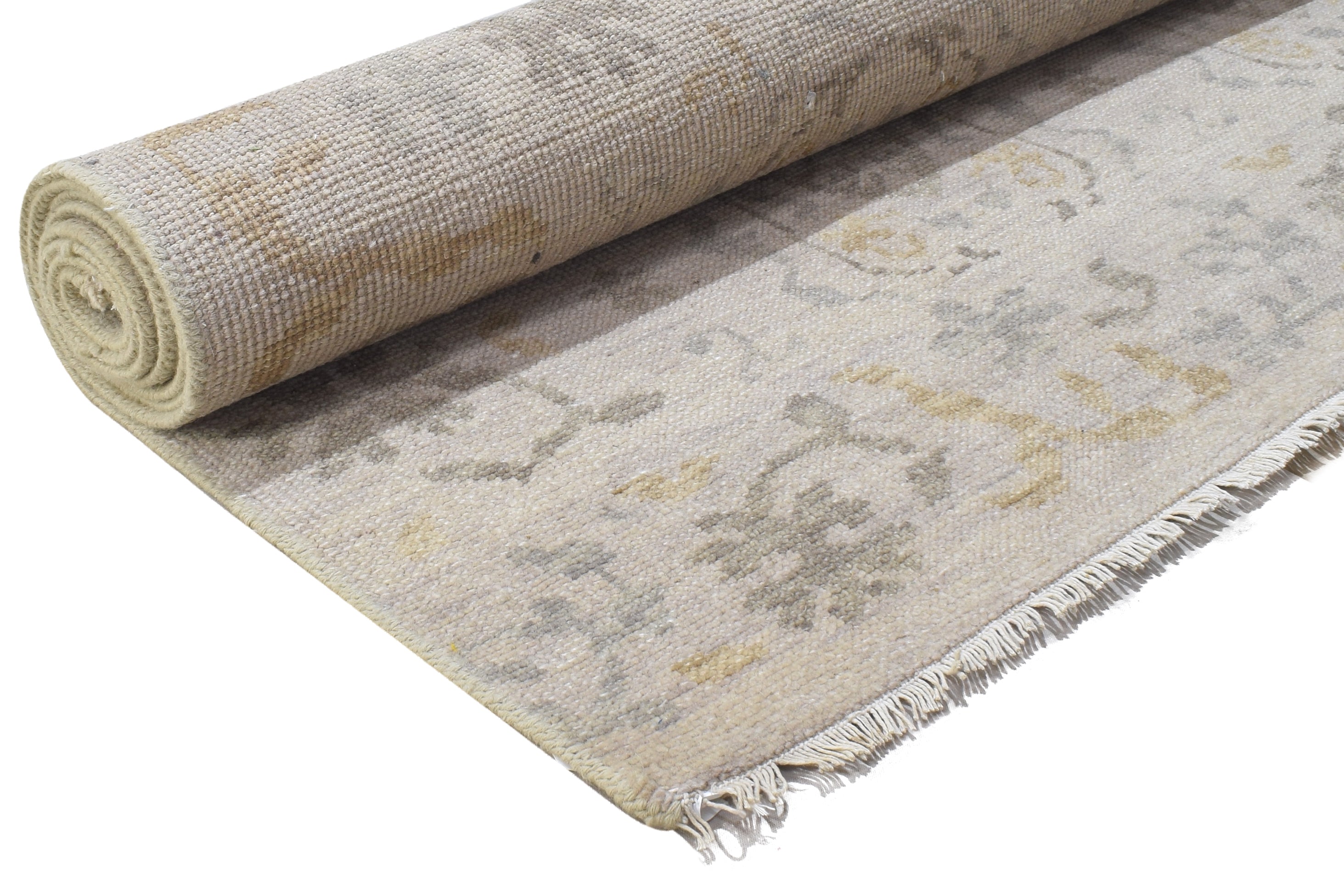 Antara Hand-Knotted Anatolian Oushak Wool Rug – Medallion Beige / Gray Oriental Area Rug
