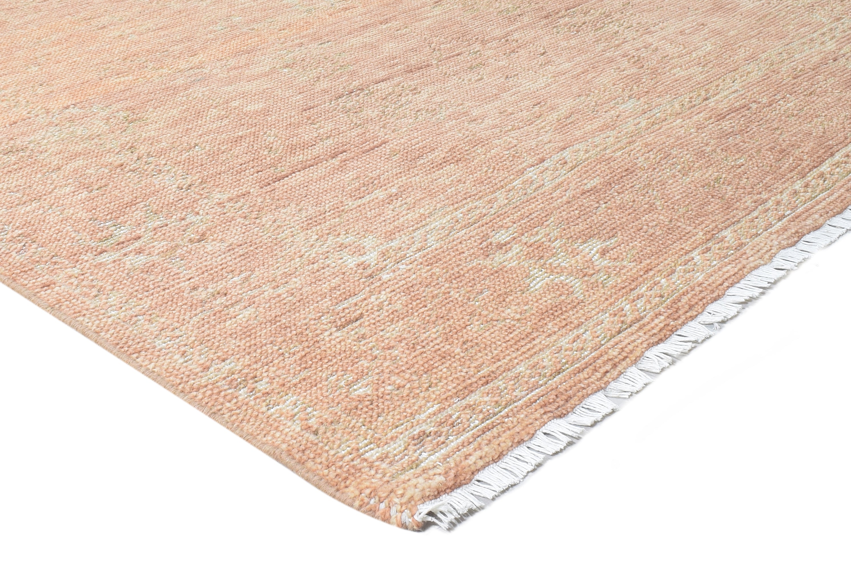 Remmy Teracotta Burnt Orange Hand-Knotted Wool Oushak Rug Wool Rug   8905212526741