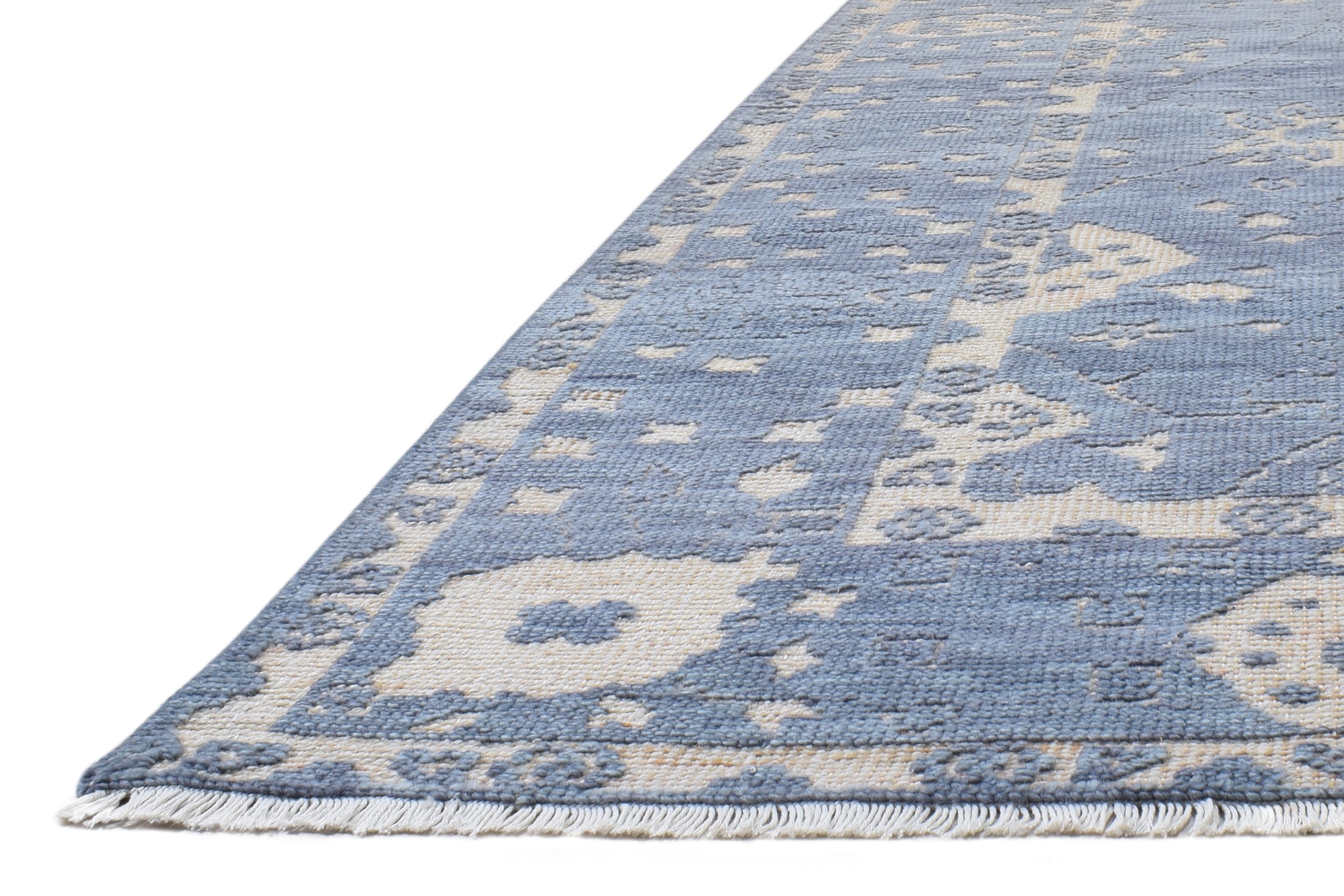 Remington Blue Hand-Knotted Wool Oushak Rug   8906375463061