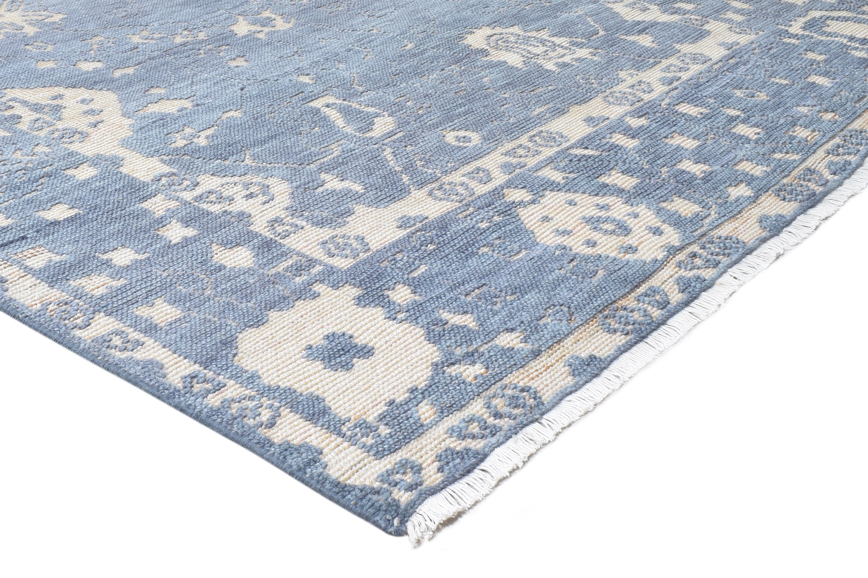 Remington Blue Hand-Knotted Wool Oushak Rug   8906375463061