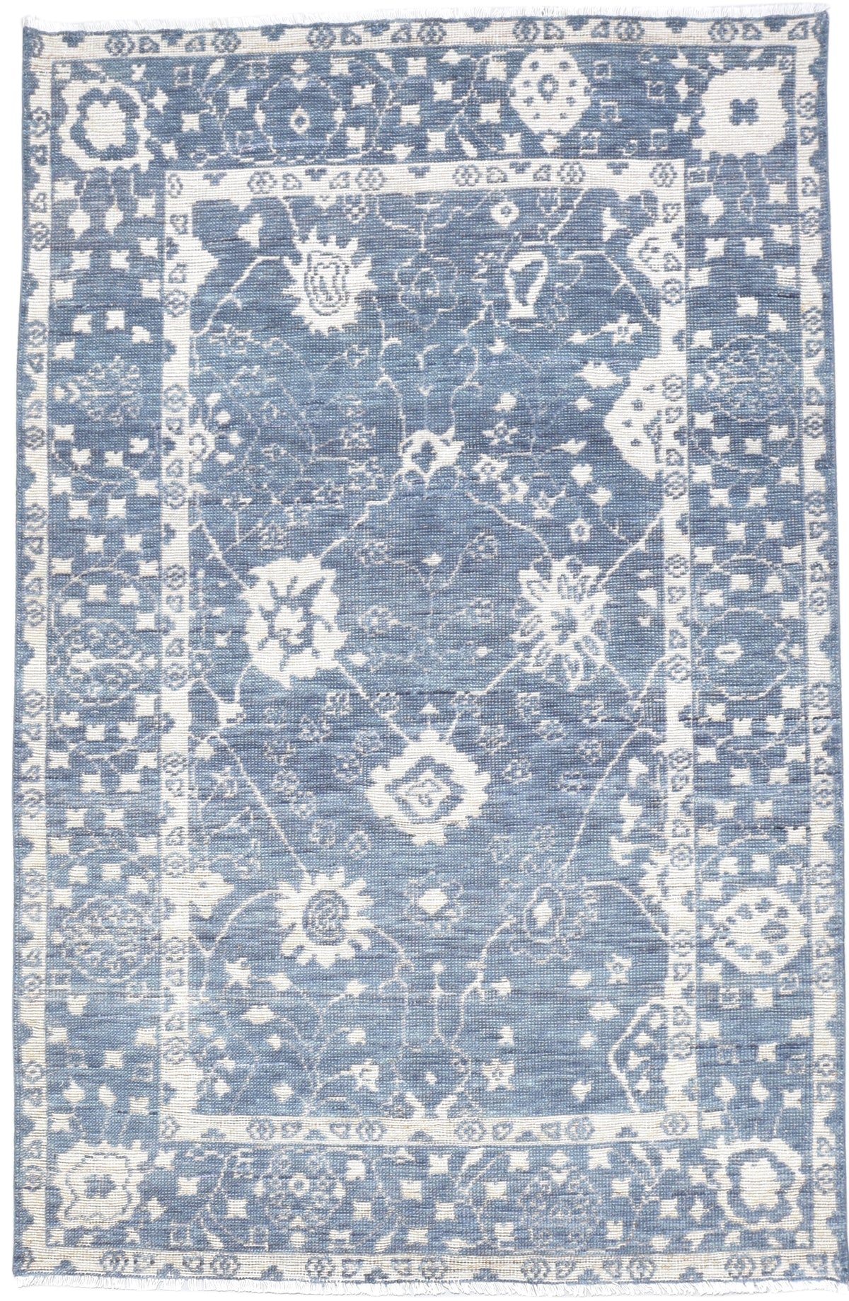 Remington Blue Hand-Knotted Wool Oushak Rug   8906375463061