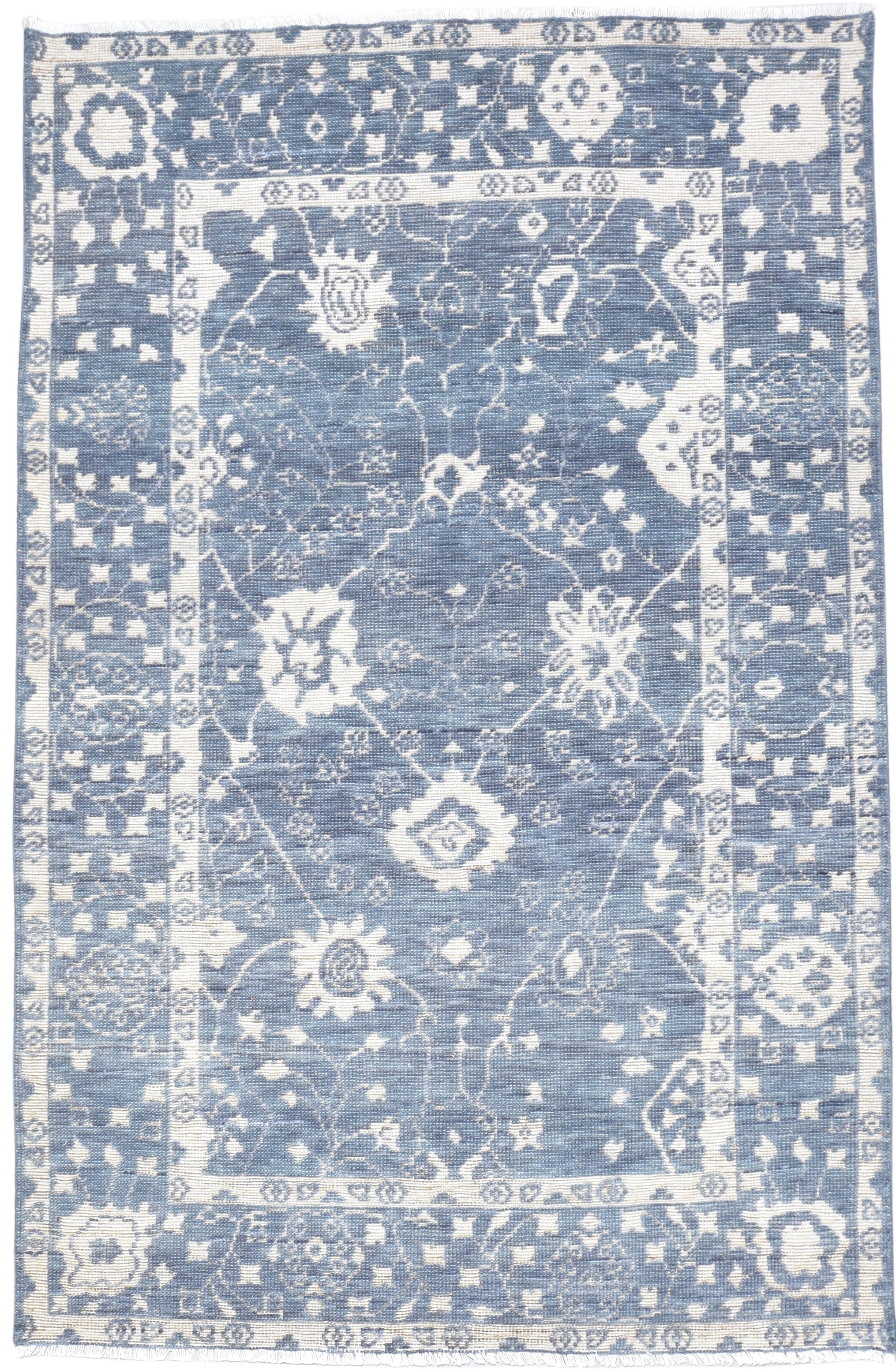 Remington Blue Hand-Knotted Wool Oushak Rug   8906375463061
