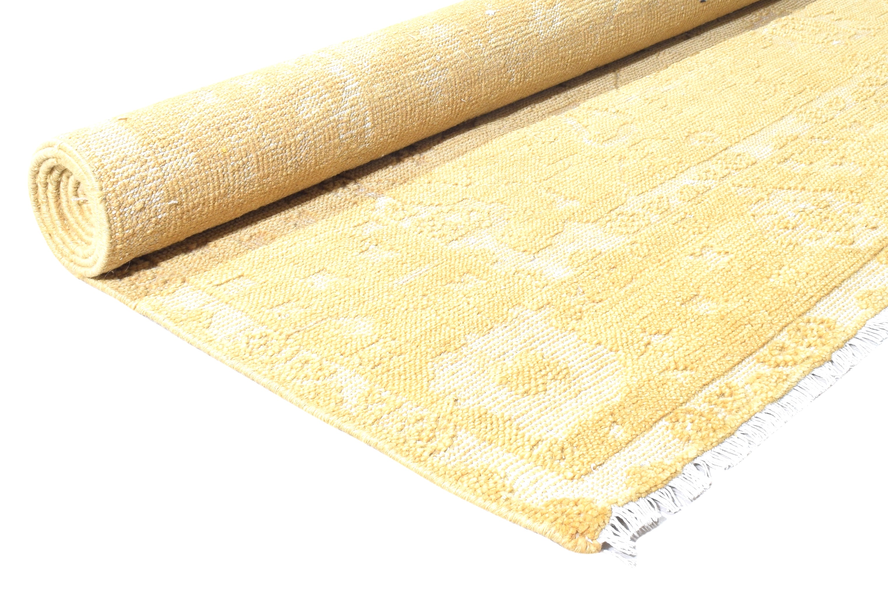 Rudra Golden Yellow Hand-Knotted Wool Oushak Rug