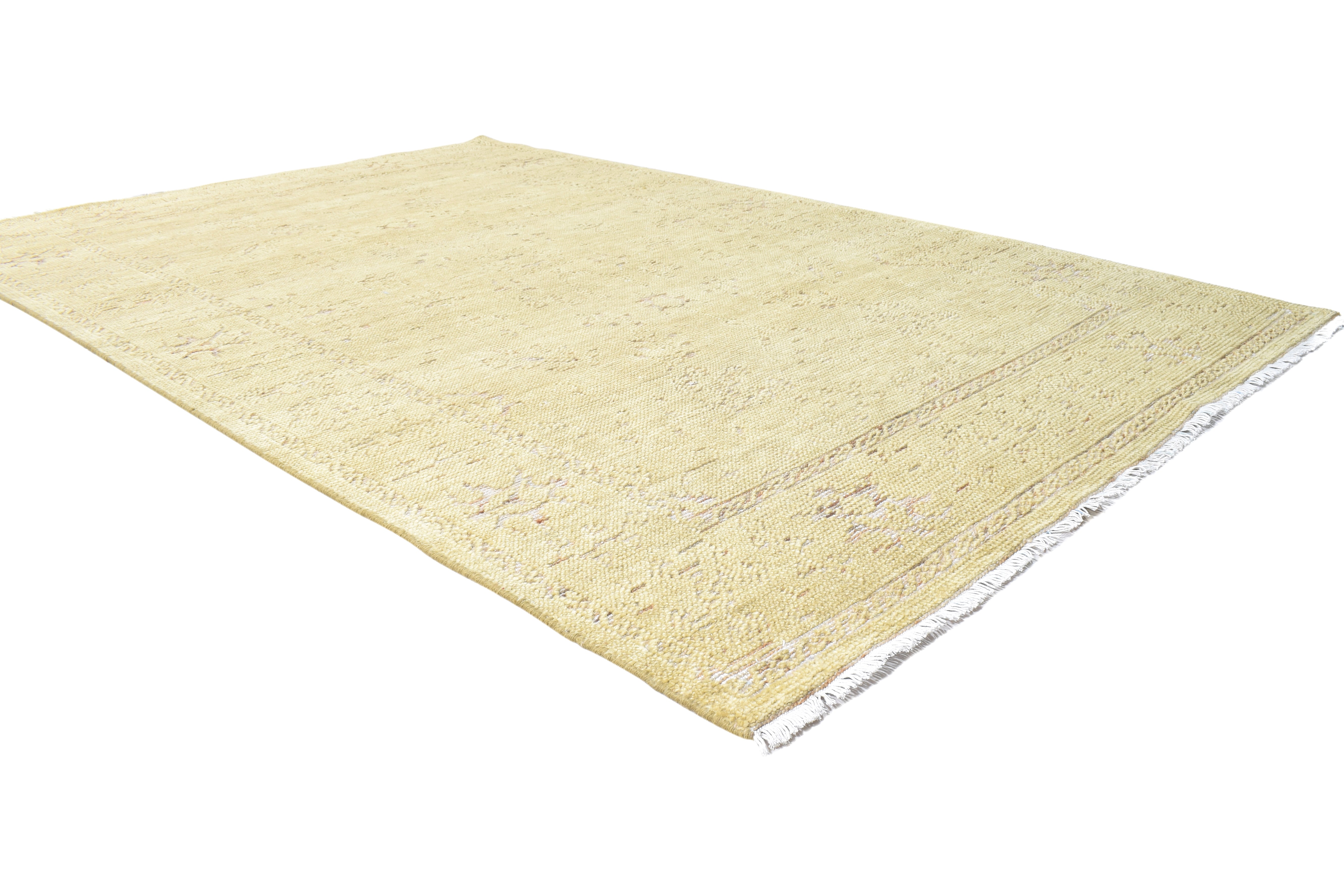 Katrin Yellow Gold Hand-Knotted Wool Oushak Rug