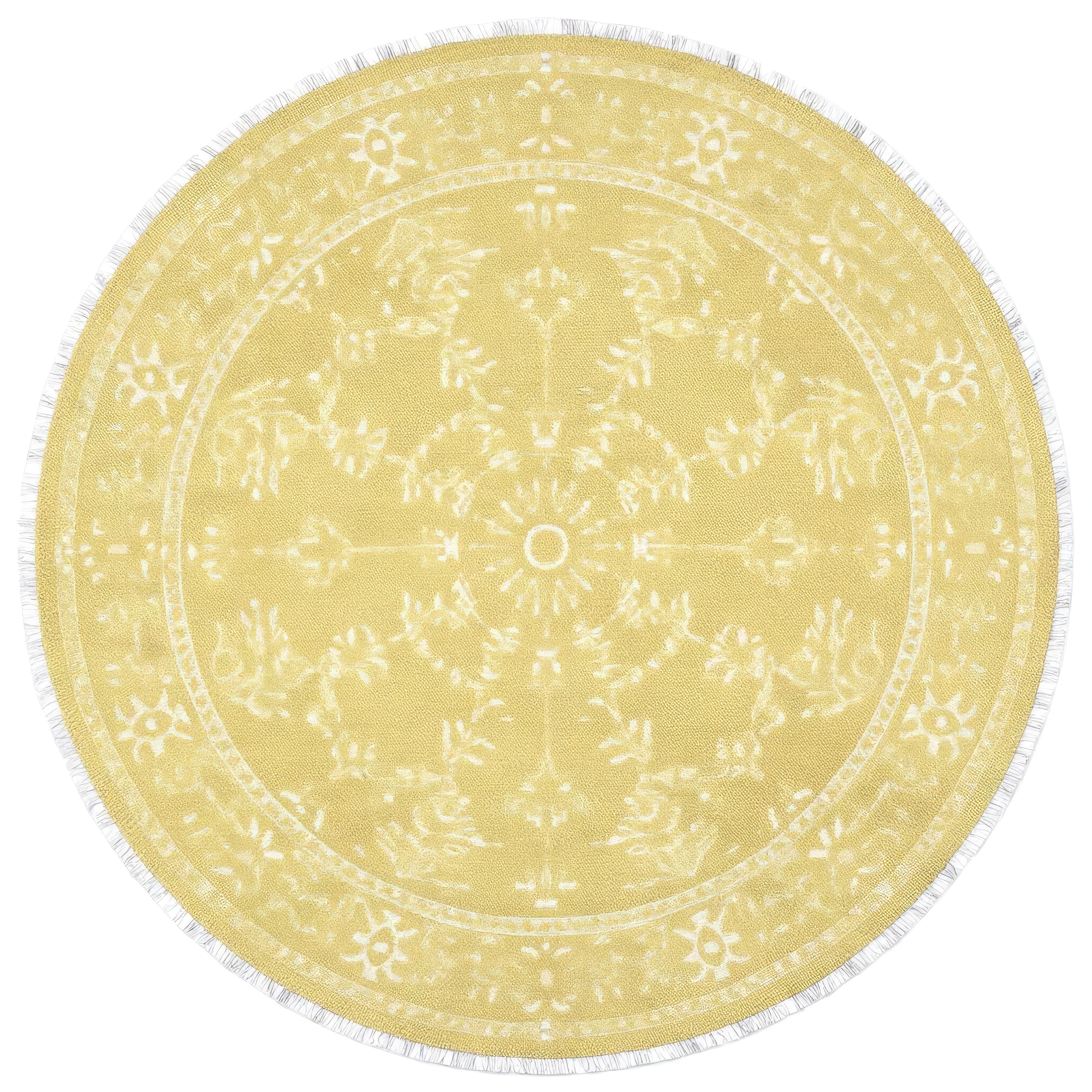 Katrin Yellow Gold Hand-Knotted Wool Oushak Rug