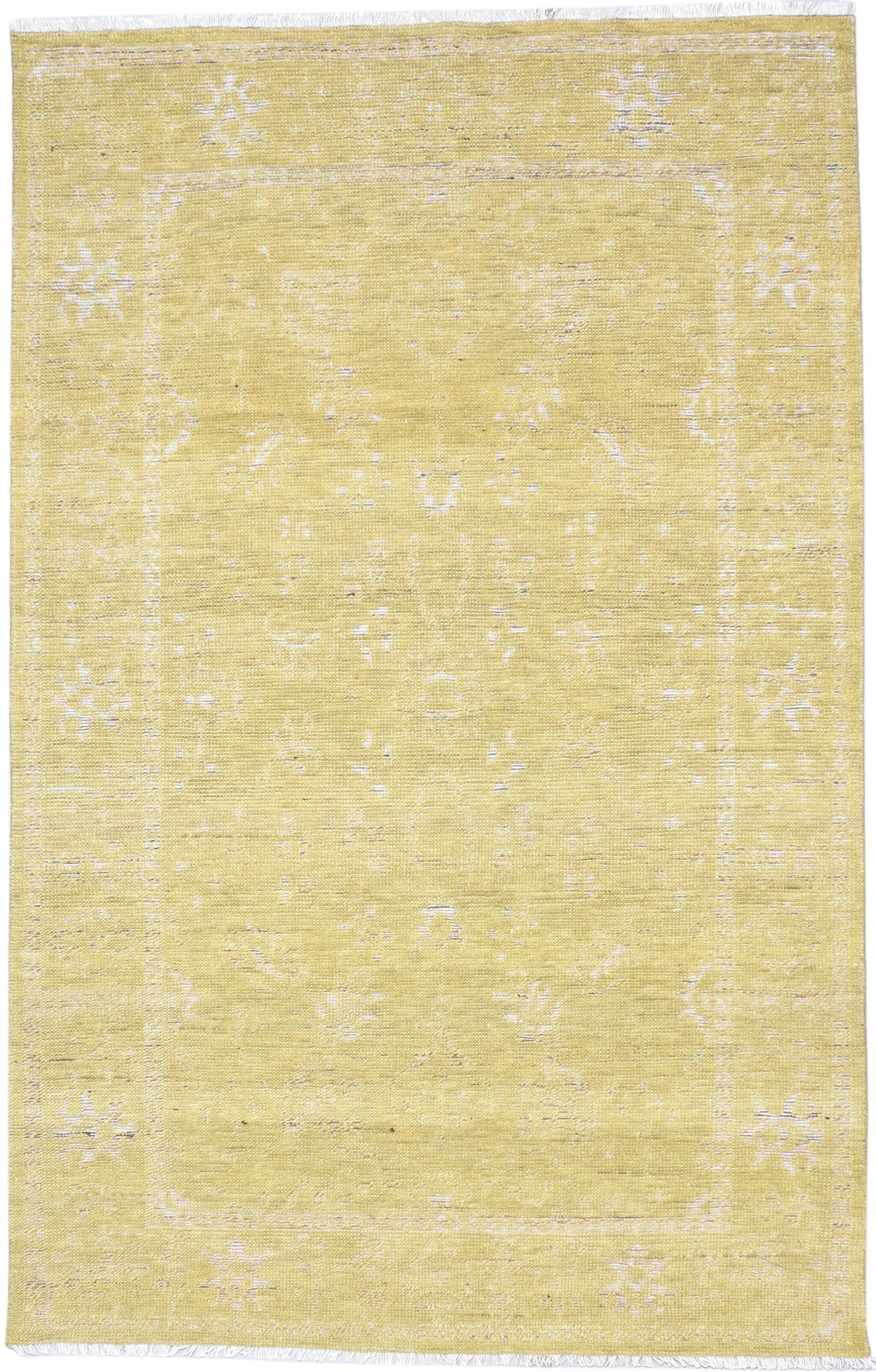 Katrin Yellow Gold Hand-Knotted Wool Oushak Rug   8906666377365