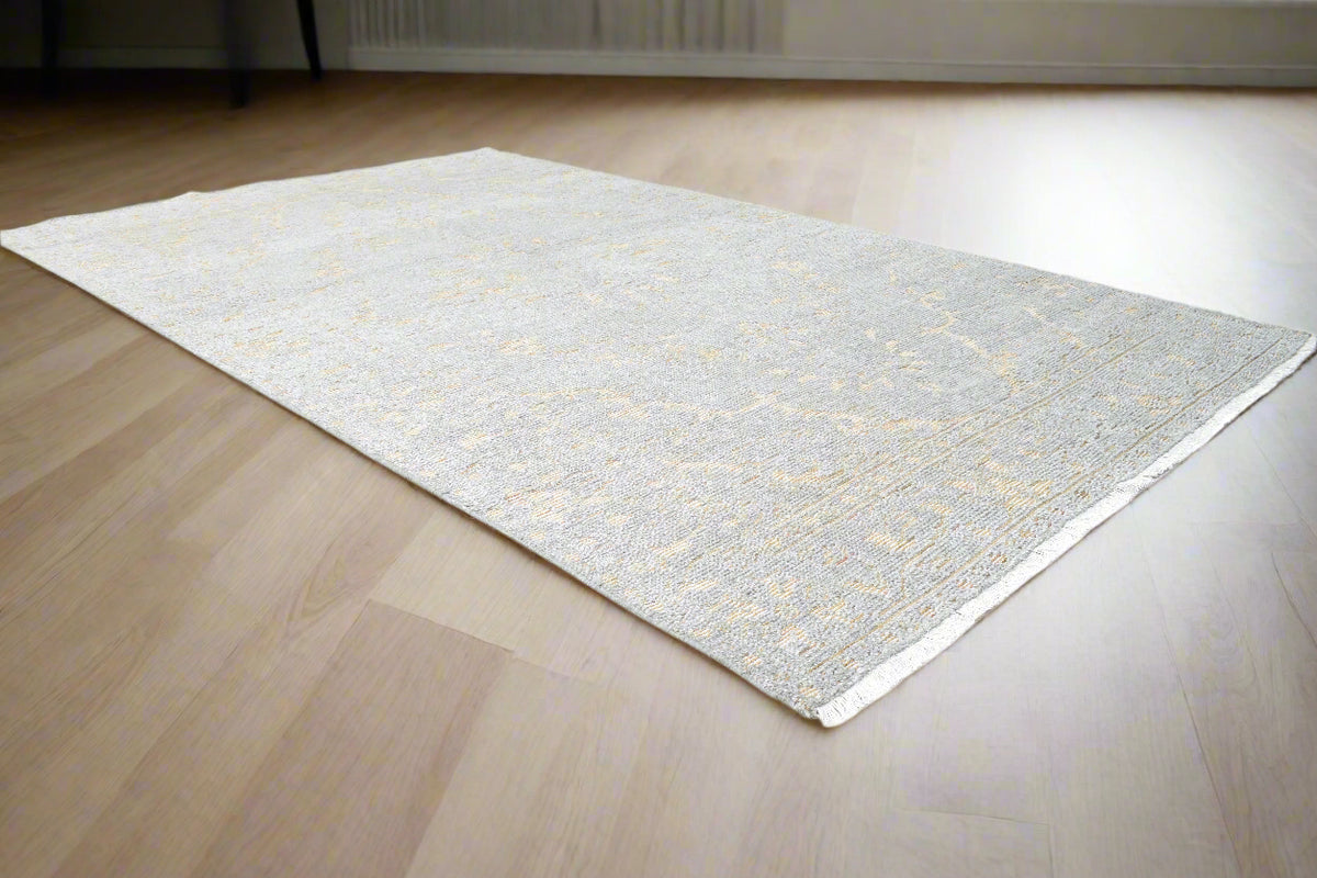 Denali Silver Gray Hand-Knotted Wool Heriz Serapi Rug
