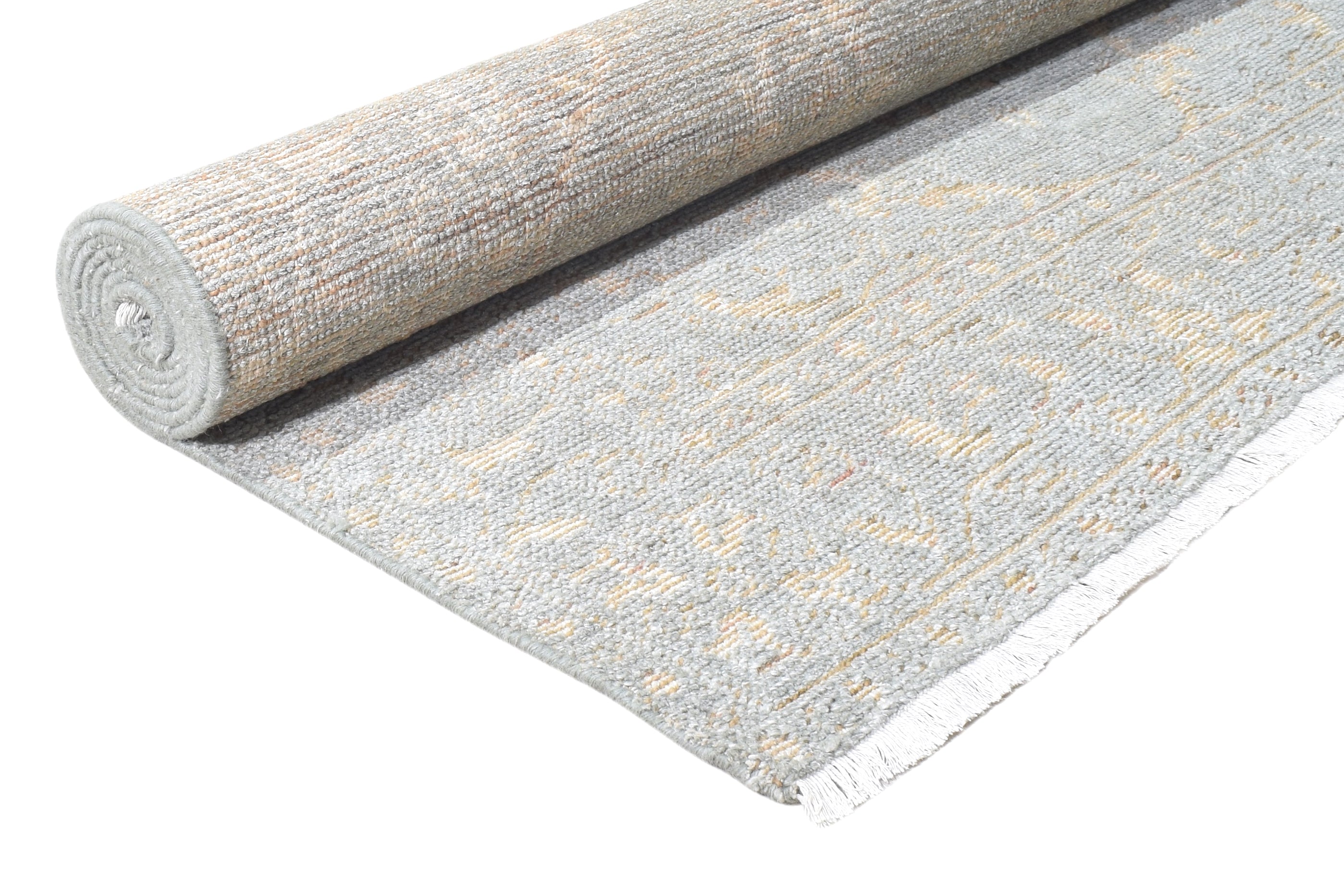Denali Silver Gray Hand-Knotted Wool Heriz Serapi Rug