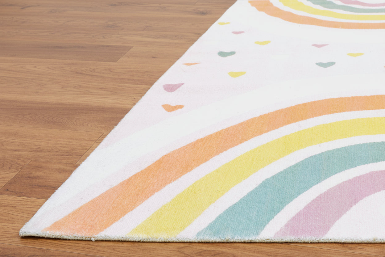 Anky Rainbow Pink Handmade Kids Nursery Plush Soft Rug   9006423703701